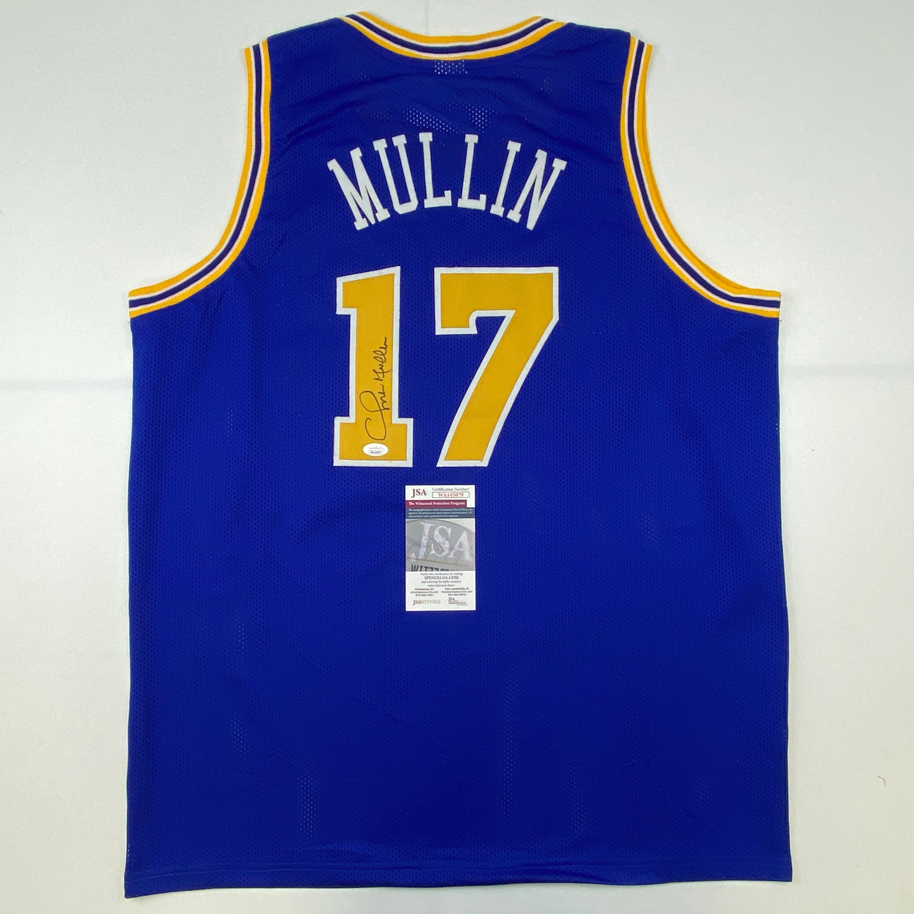 autographed-signed-chris-mullin-golden-state-blue-basketball-jersey-jsa-coa