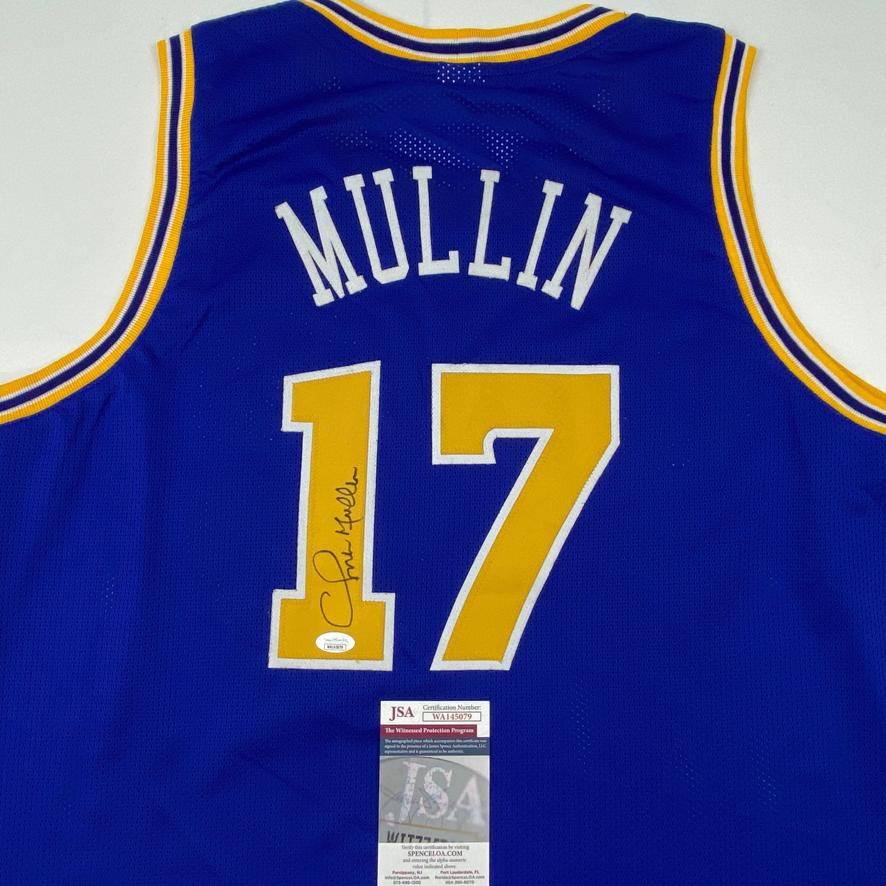 autographed-signed-chris-mullin-golden-state-blue-basketball-jersey-jsa-coa