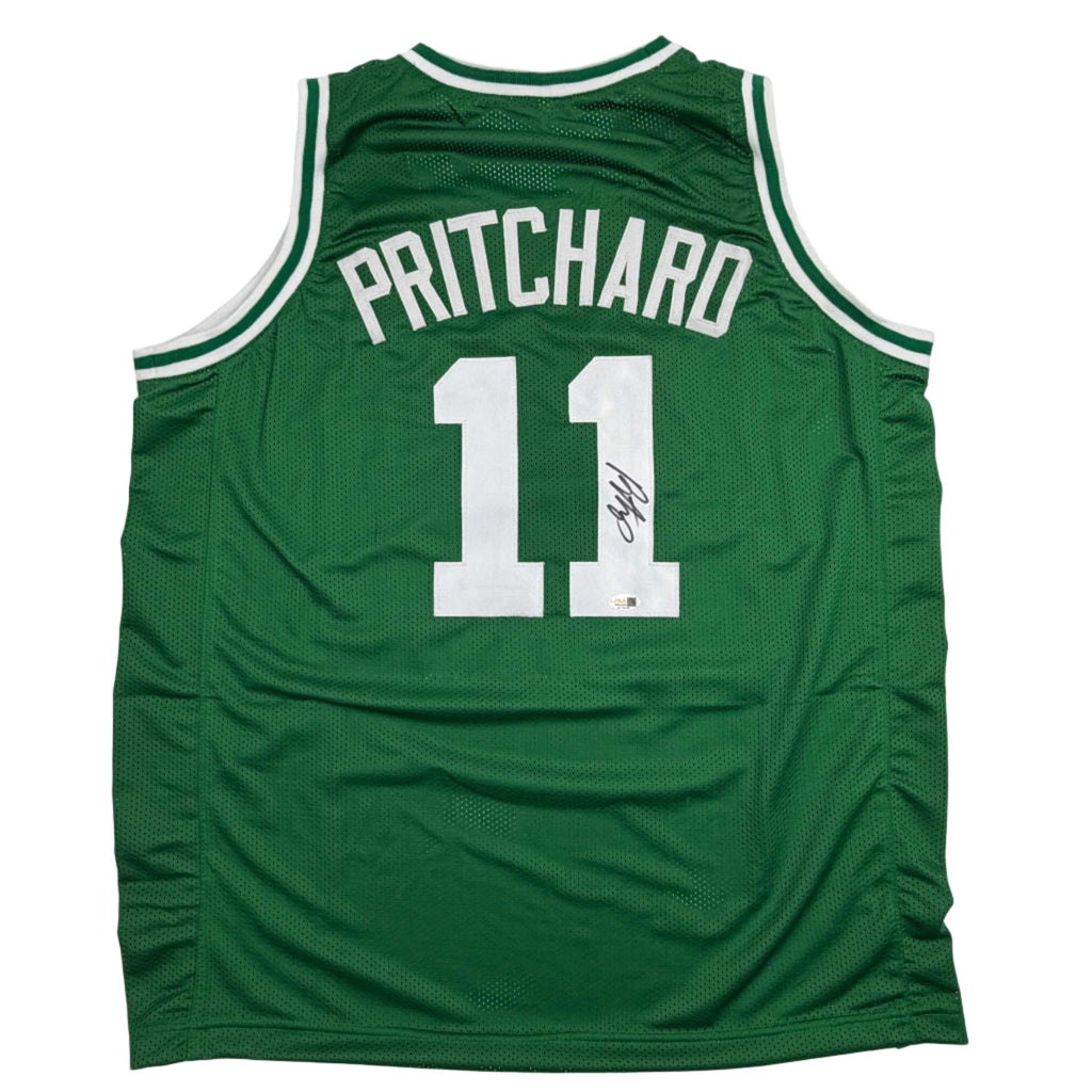 autographed-signed-payton-pritchard-boston-green-basketball-jersey-jsa-coa