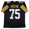 autographed-signed-mean-joe-greene-hof-87-pittsburgh-black-football-jersey-beckett-bas-coa