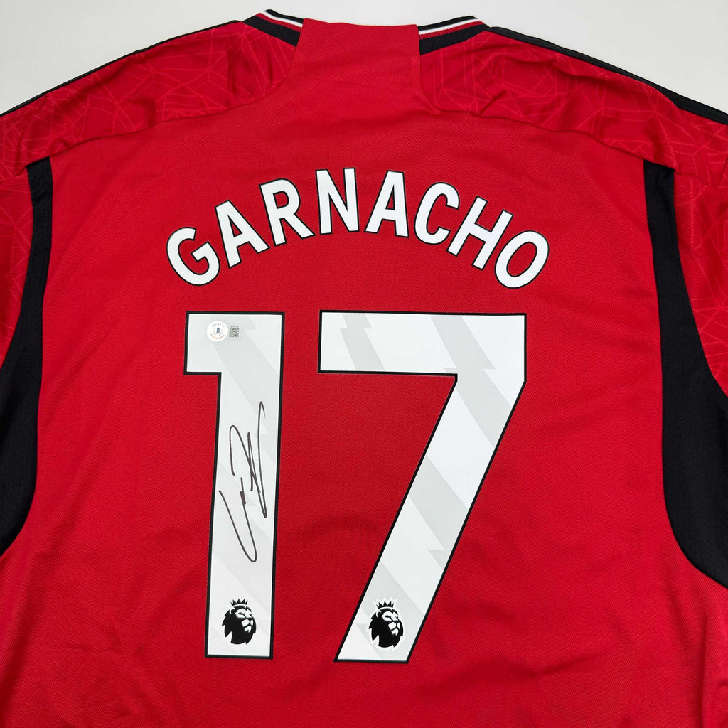 autographed-signed-alejandro-garnacho-manchester-united-red-soccer-jersey-beckett-bas-coa-1