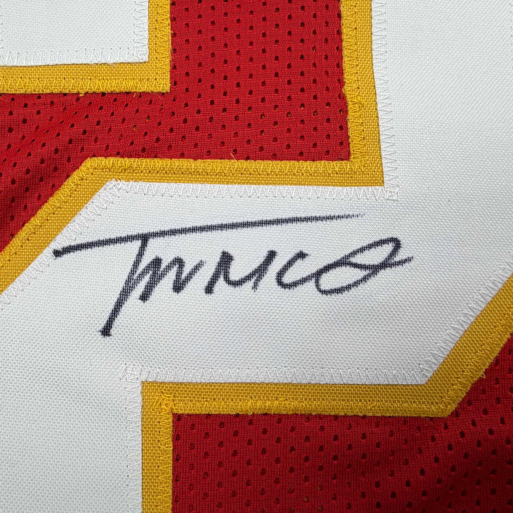 autographed-signed-trent-mcduffie-kansas-city-red-football-jersey-jsa-coa