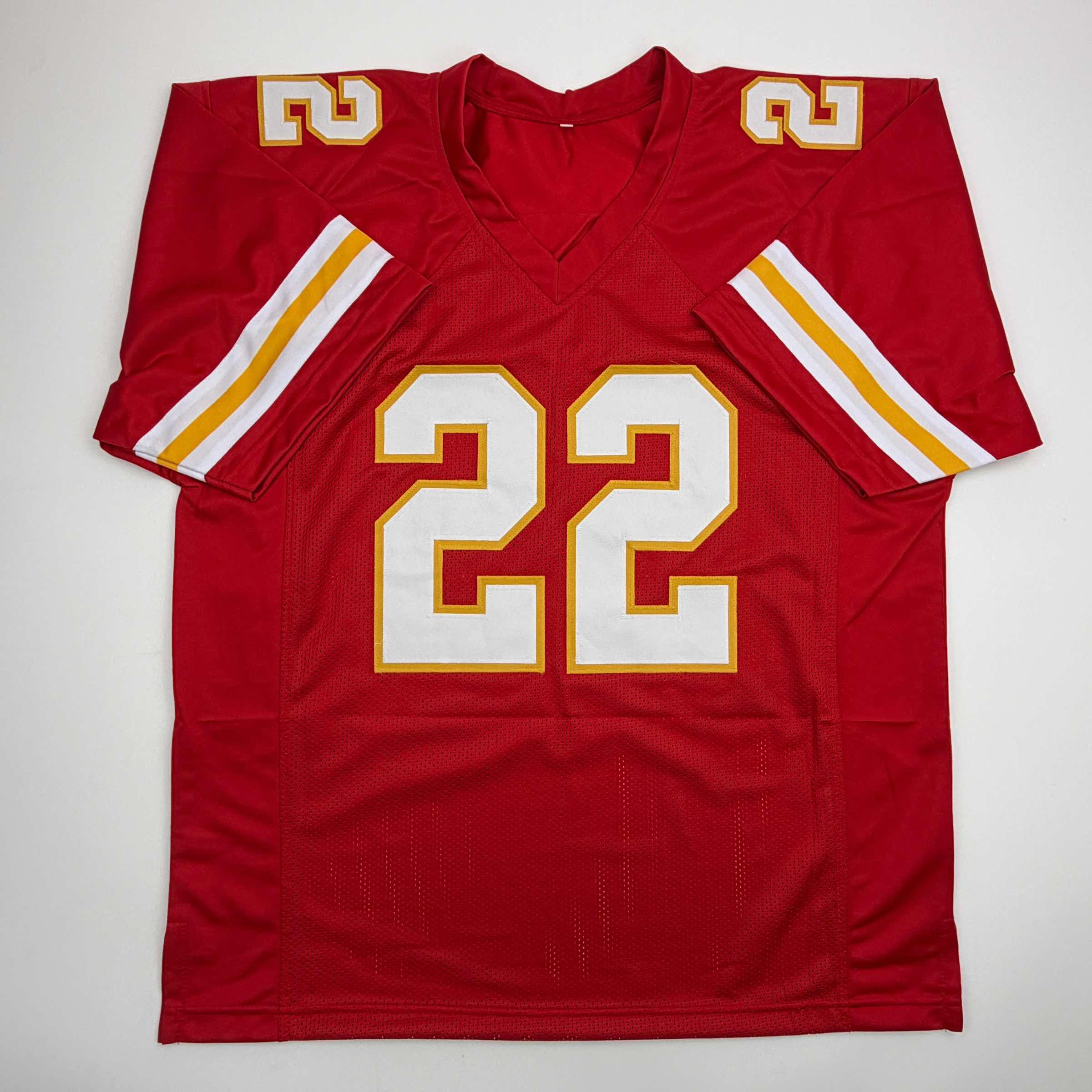 autographed-signed-trent-mcduffie-kansas-city-red-football-jersey-jsa-coa