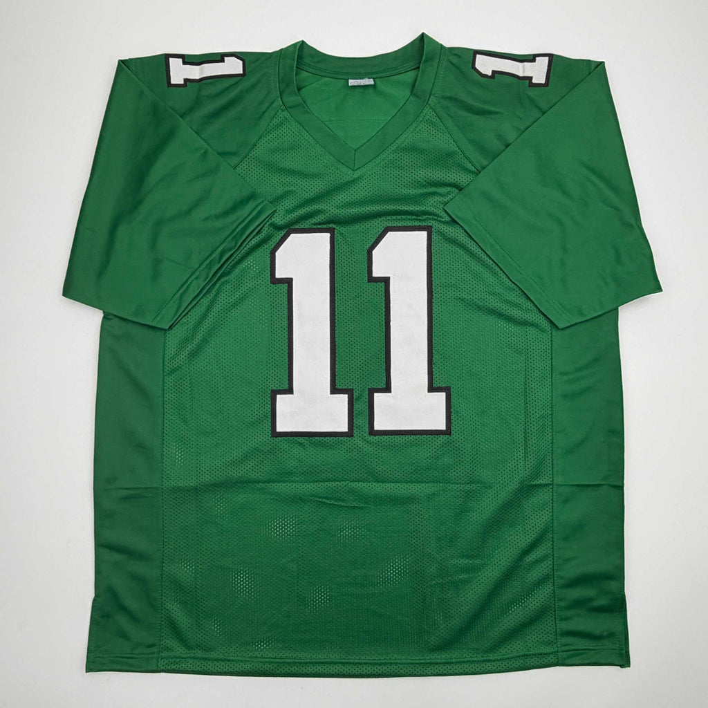 autographed-signed-aj-a-j-brown-philadelphia-kelly-green-football-jersey-beckett-bas-coa