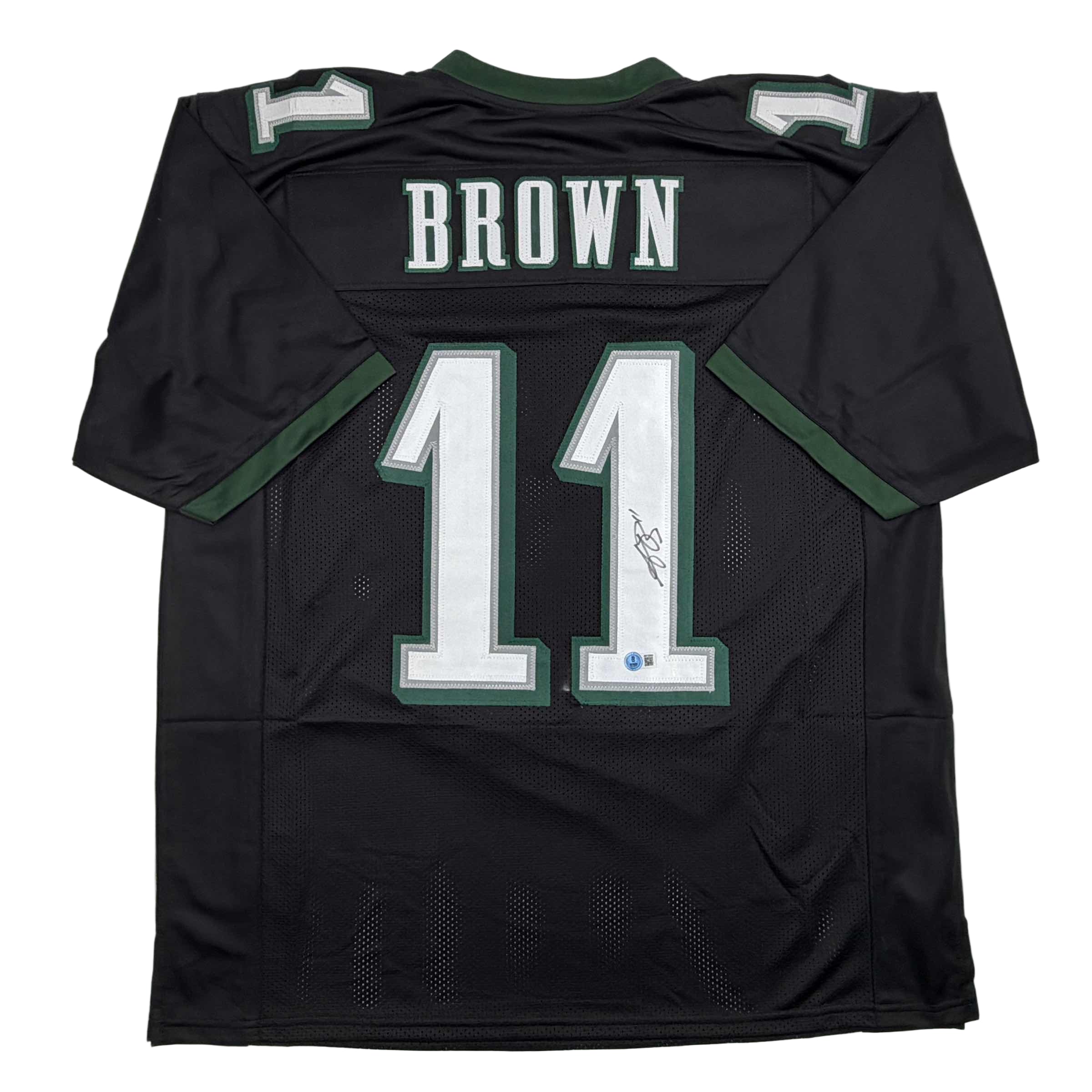 autographed-signed-aj-a-j-brown-philadelphia-black-football-jersey-beckett-bas-coa