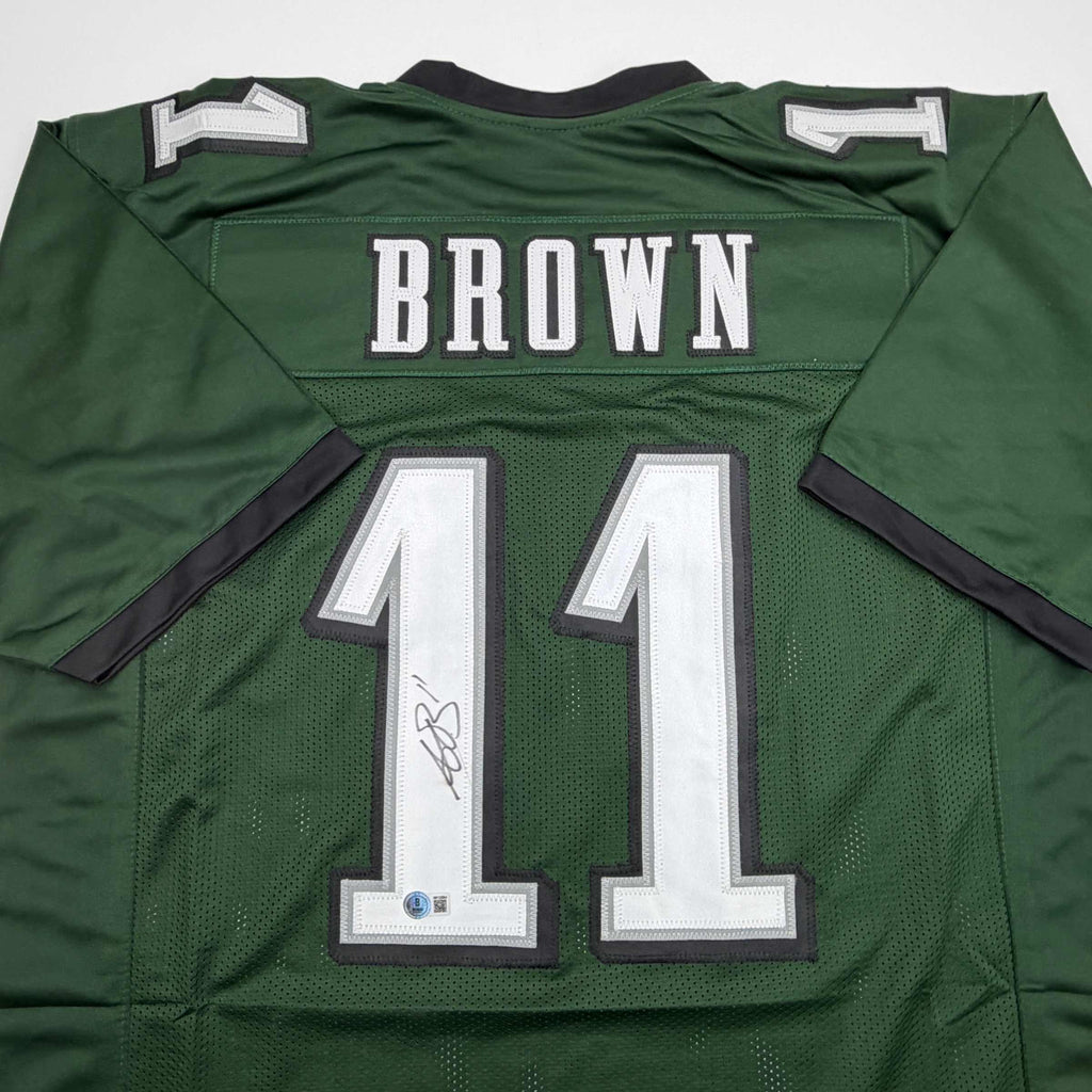 autographed-signed-aj-a-j-brown-philadelphia-green-football-jersey-beckett-bas-coa