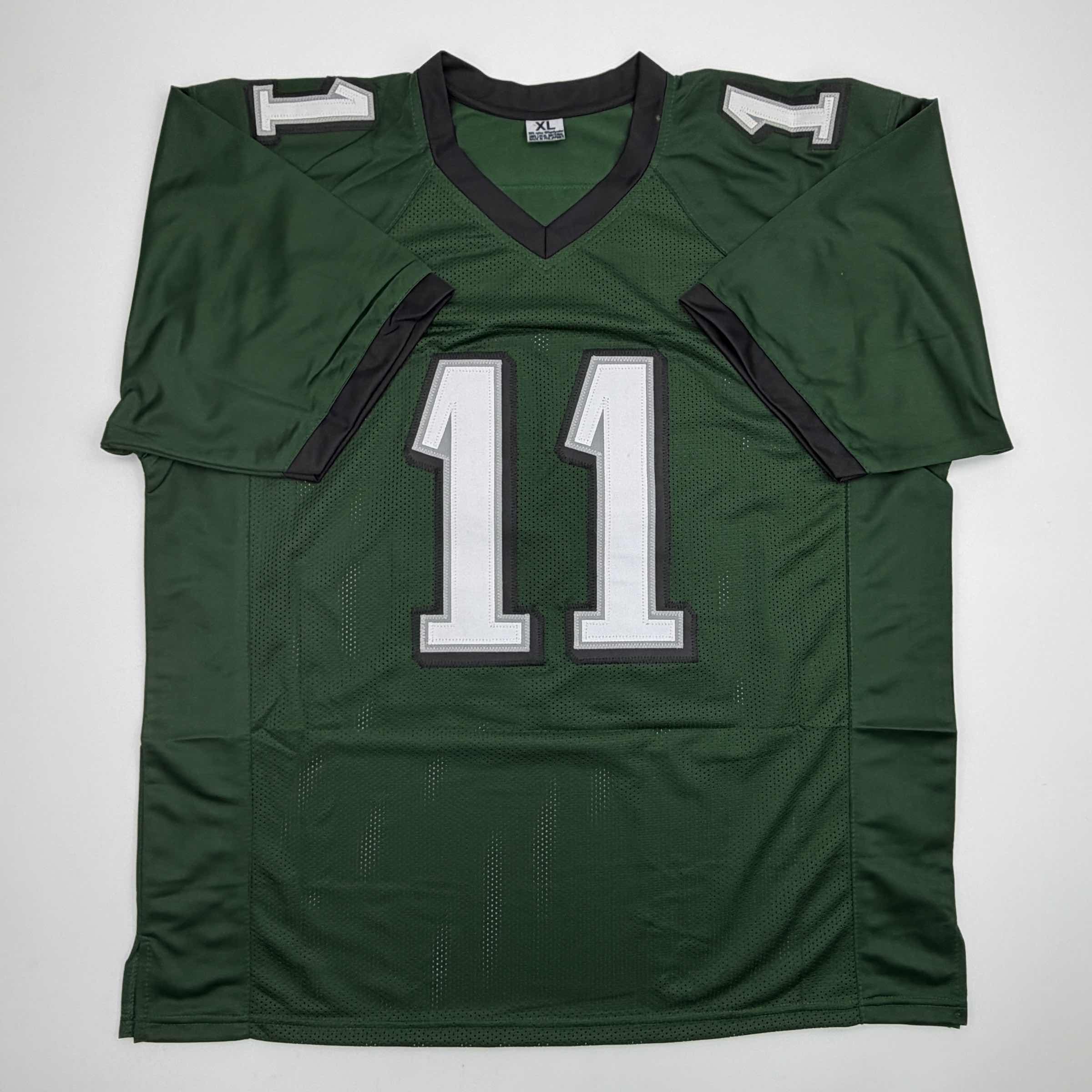 autographed-signed-aj-a-j-brown-philadelphia-green-football-jersey-beckett-bas-coa