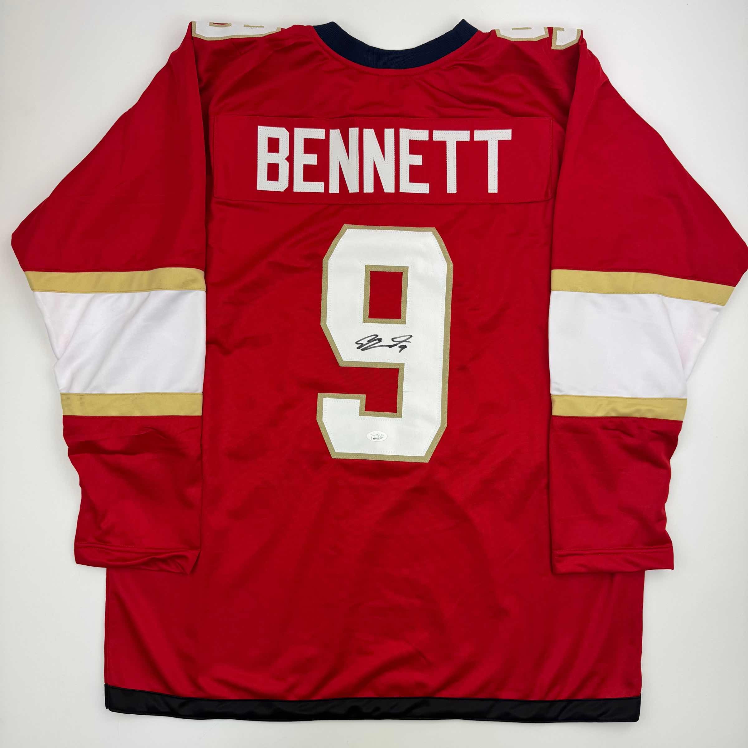 autographed-signed-sam-bennett-florida-red-hockey-jersey-jsa-coa