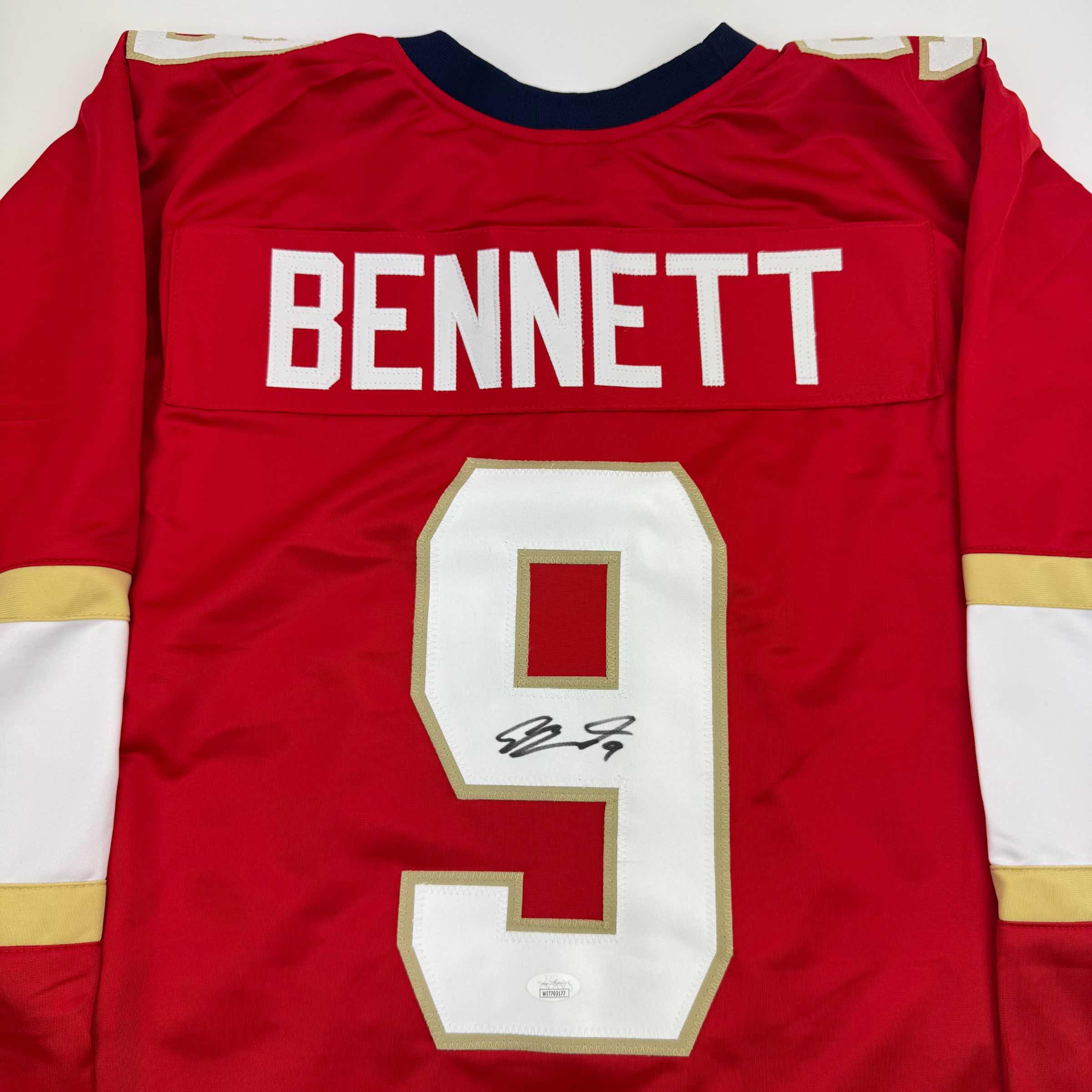 autographed-signed-sam-bennett-florida-red-hockey-jersey-jsa-coa