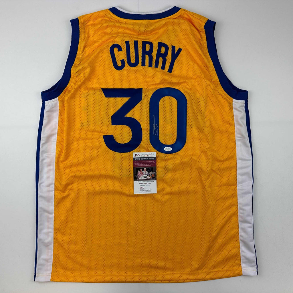 autographed-signed-stephen-steph-curry-golden-state-yellow-basketball-jersey-jsa-coa