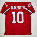 autographed-signed-fran-tarkenton-georgia-red-college-football-jersey-beckett-bas-coa