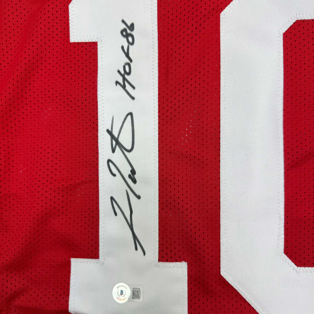 autographed-signed-fran-tarkenton-georgia-red-college-football-jersey-beckett-bas-coa
