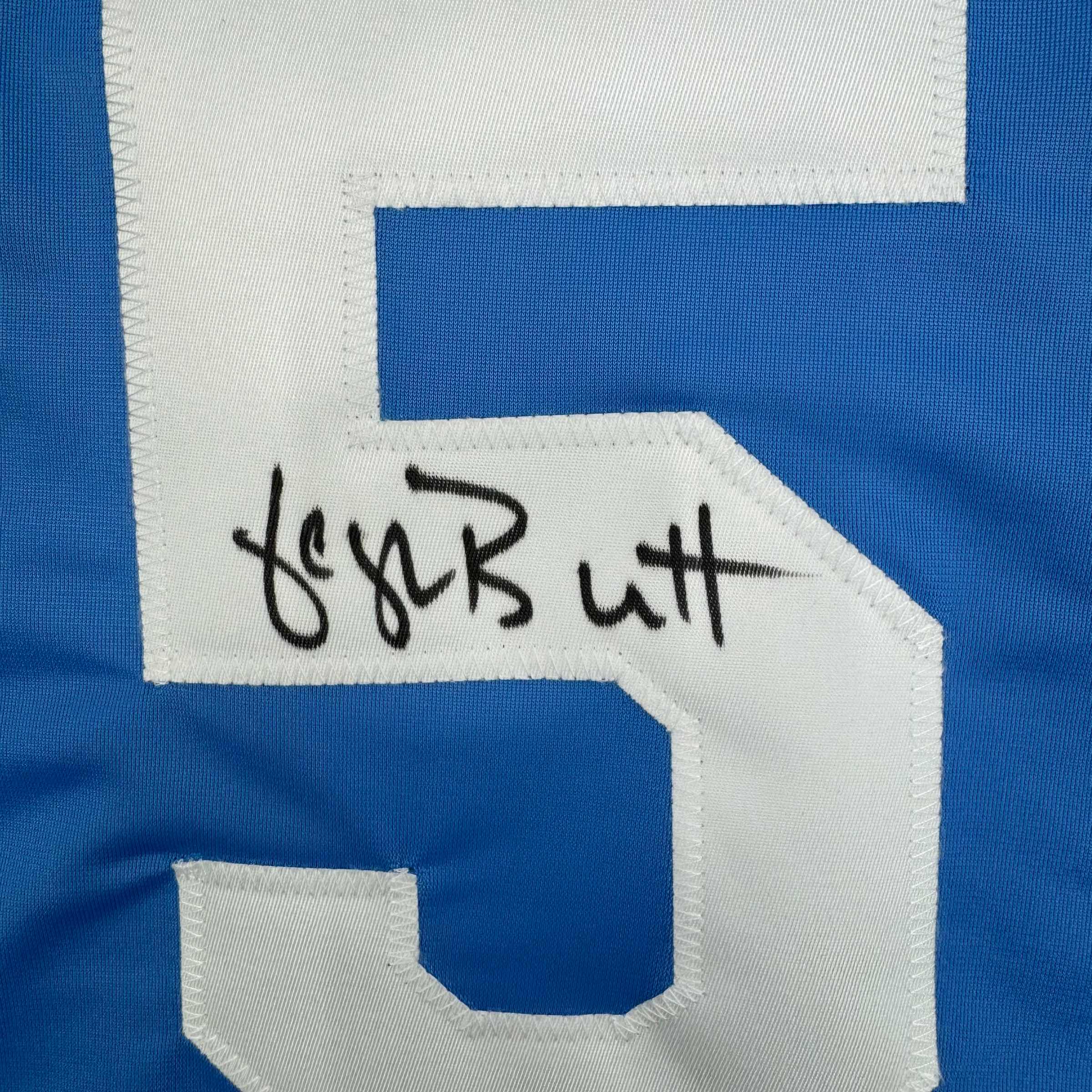 autographed-signed-george-brett-kansas-city-blue-baseball-jersey-jsa-coa