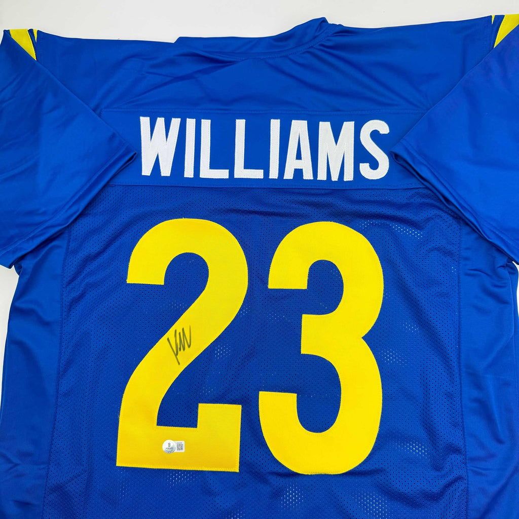 autographed-signed-kyren-williams-los-angeles-la-blue-football-jersey-beckett-bas-coa-2