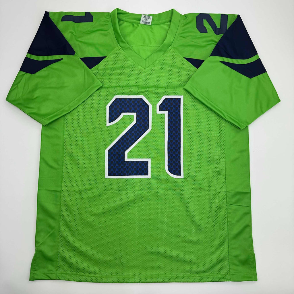 autographed-signed-devon-witherspoon-seattle-green-football-jersey-jsa-coa