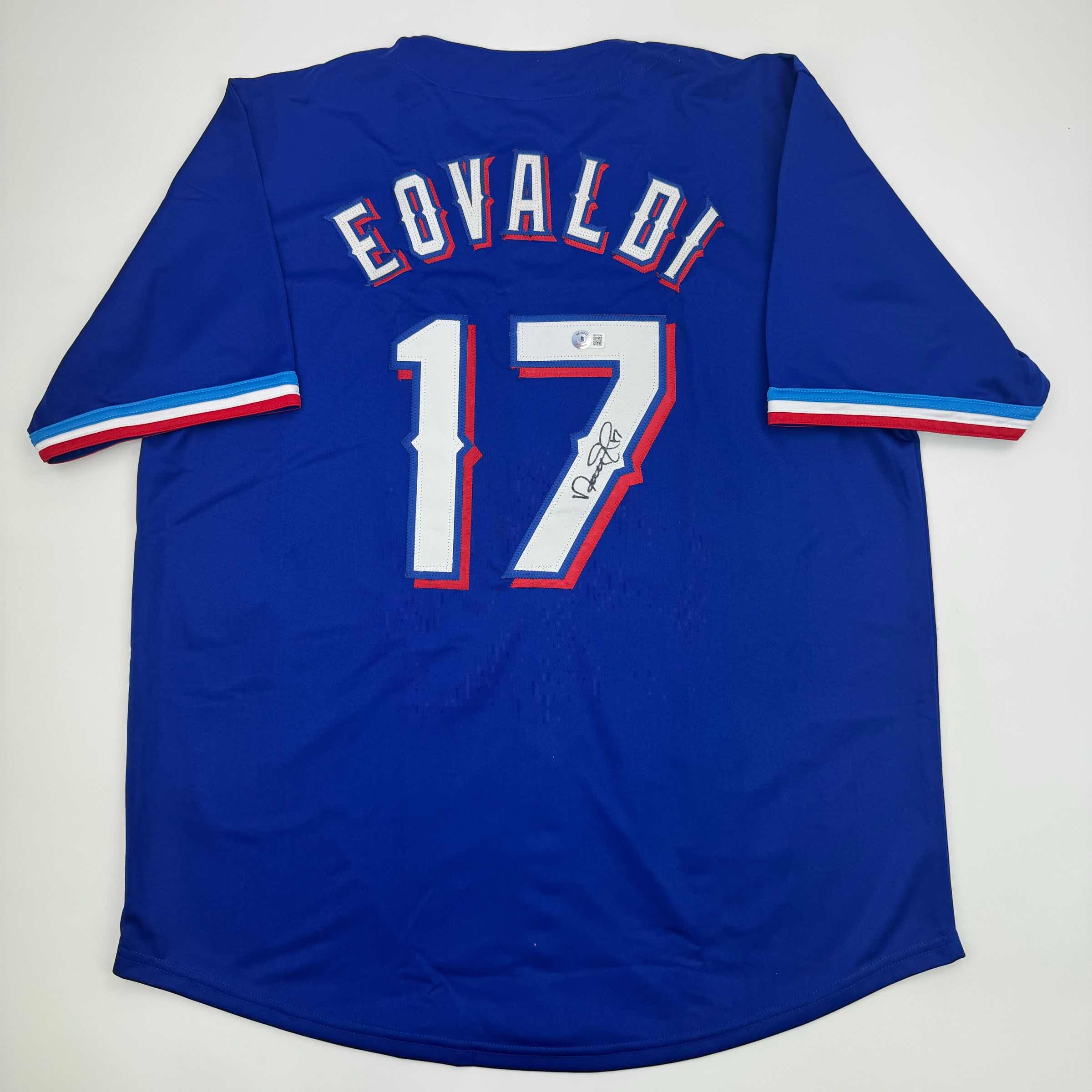 autographed-signed-nathan-eovaldi-texas-blue-baseball-jersey-beckett-bas-coa