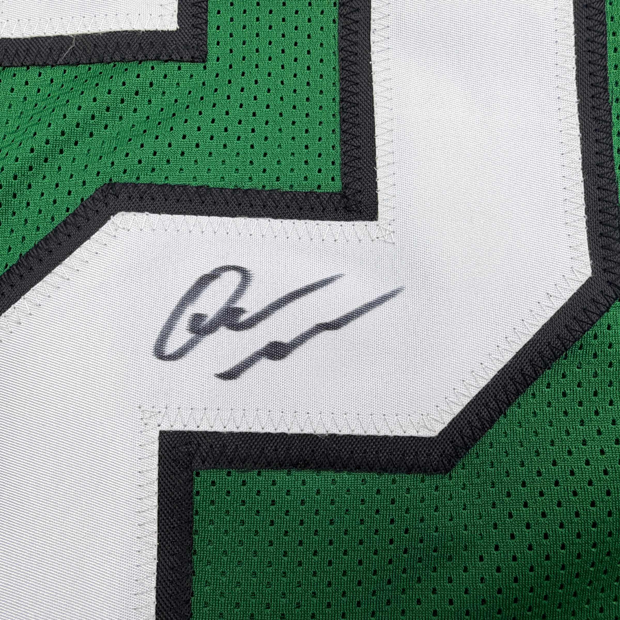 autographed-signed-quinyon-mitchell-philadelphia-kelly-green-football-jersey-jsa-coa