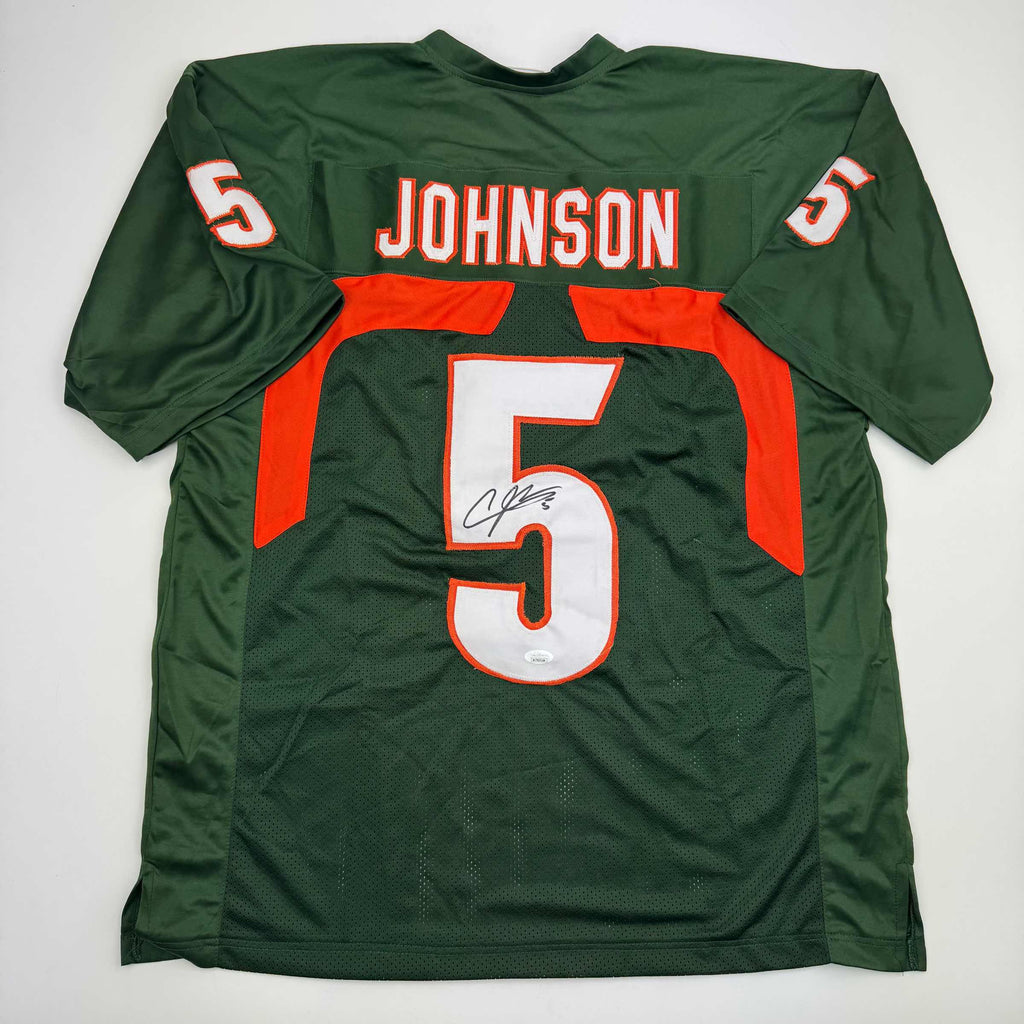 autographed-signed-andre-johnson-miami-green-college-football-jersey-jsa-coa