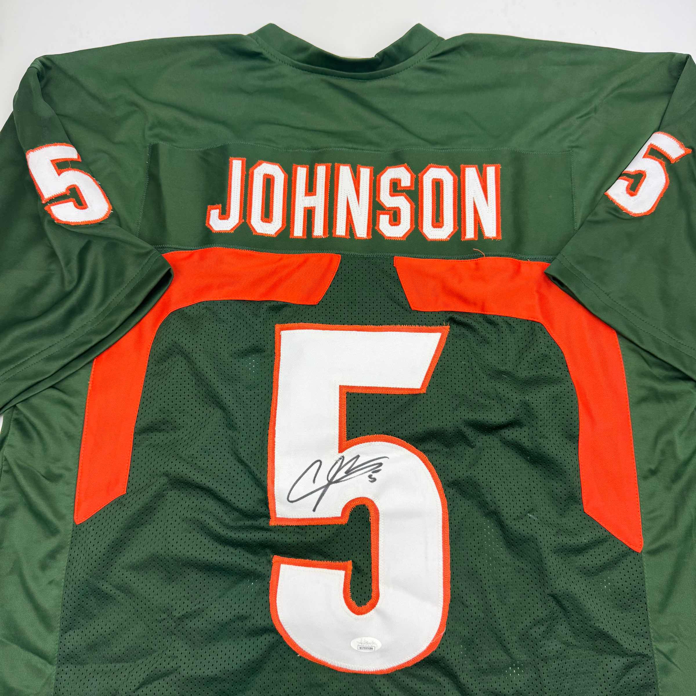 autographed-signed-andre-johnson-miami-green-college-football-jersey-jsa-coa