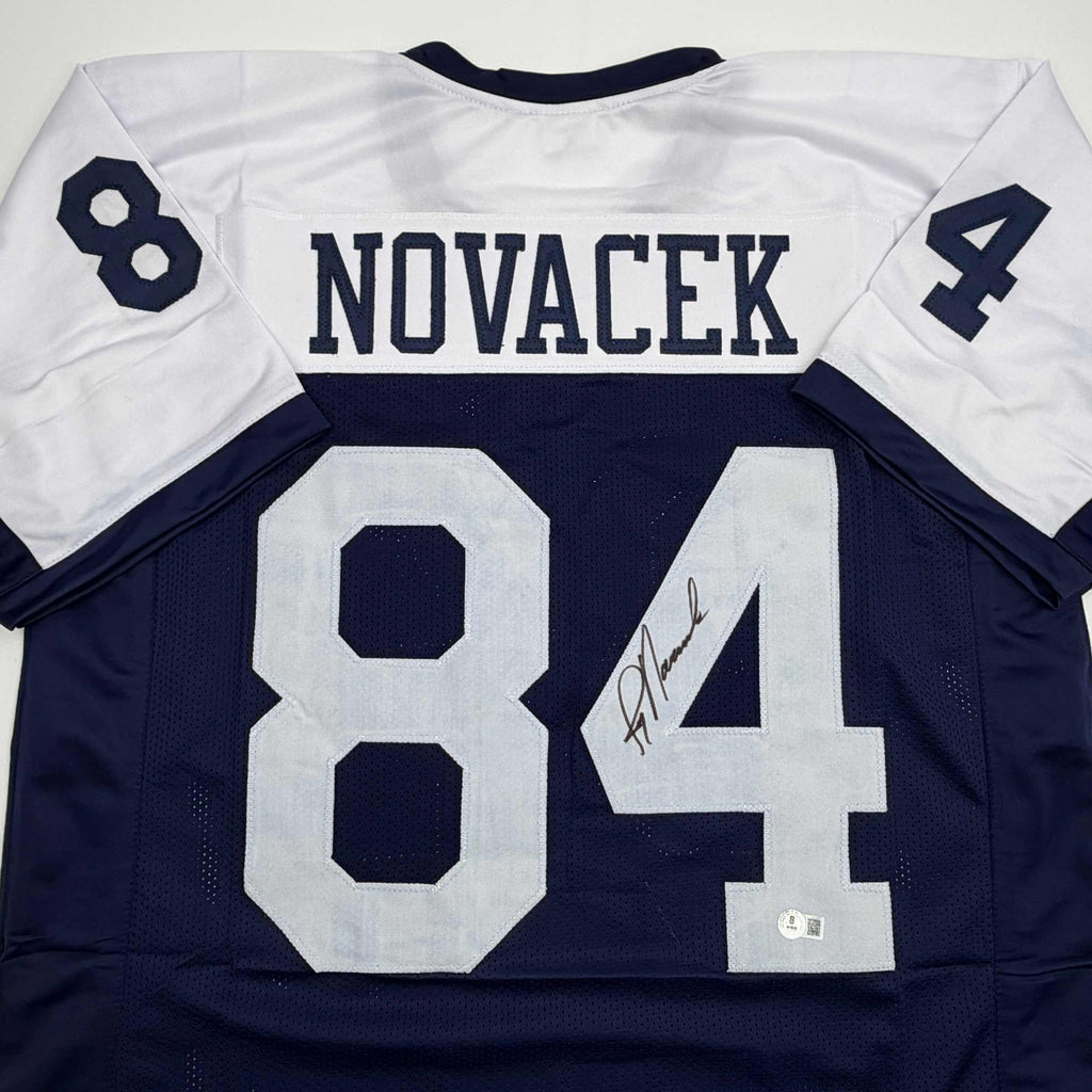 autographed-signed-jay-novacek-dallas-thanksgiving-day-football-jersey-beckett-bas-coa