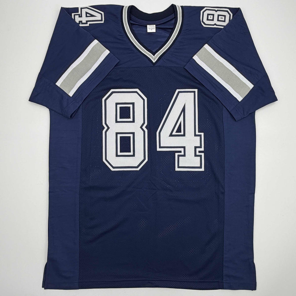 autographed-signed-jay-novacek-dallas-dark-blue-football-jersey-beckett-bas-coa