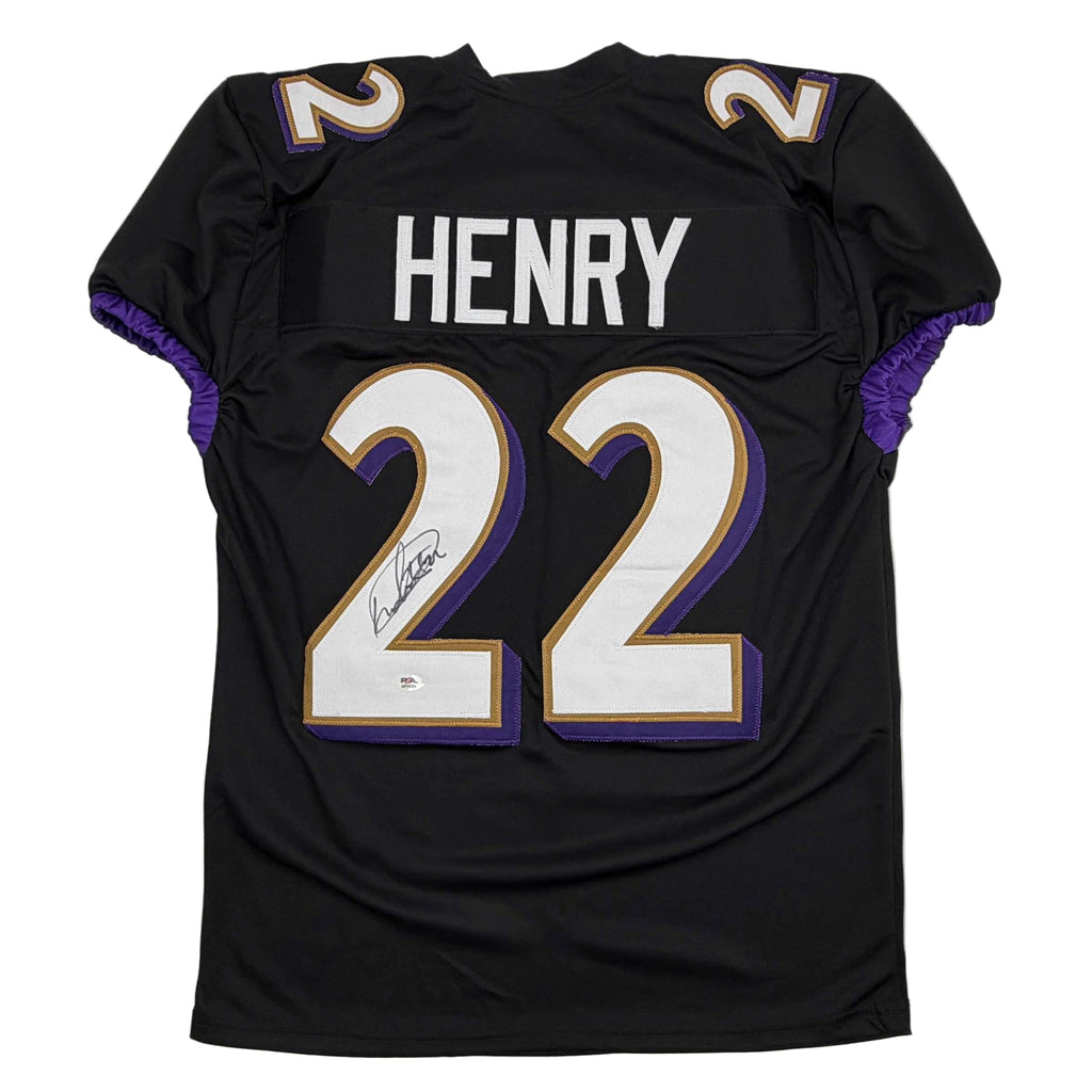 autographed-signed-derrick-henry-baltimore-black-football-jersey-jsa-coa