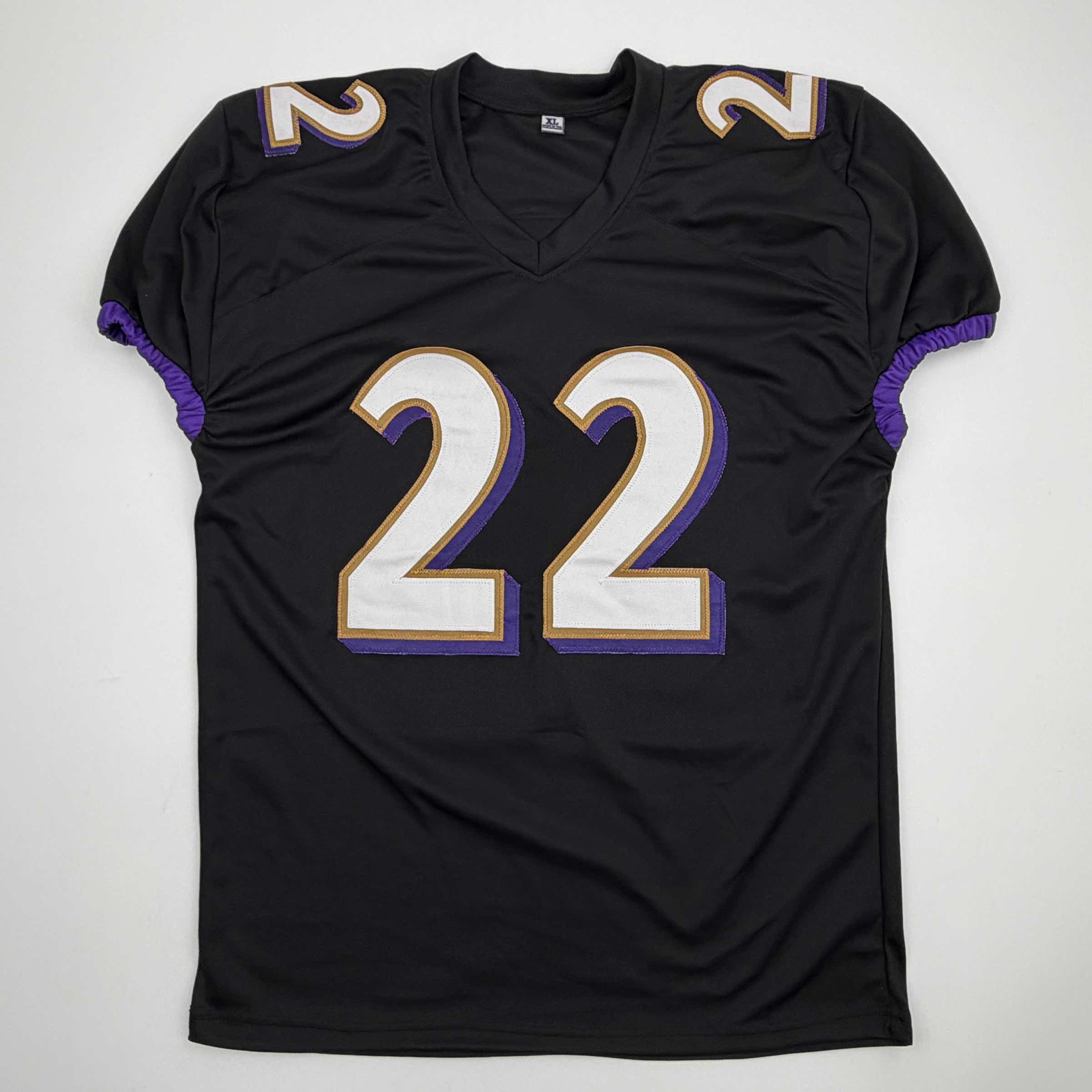autographed-signed-derrick-henry-baltimore-black-football-jersey-jsa-coa
