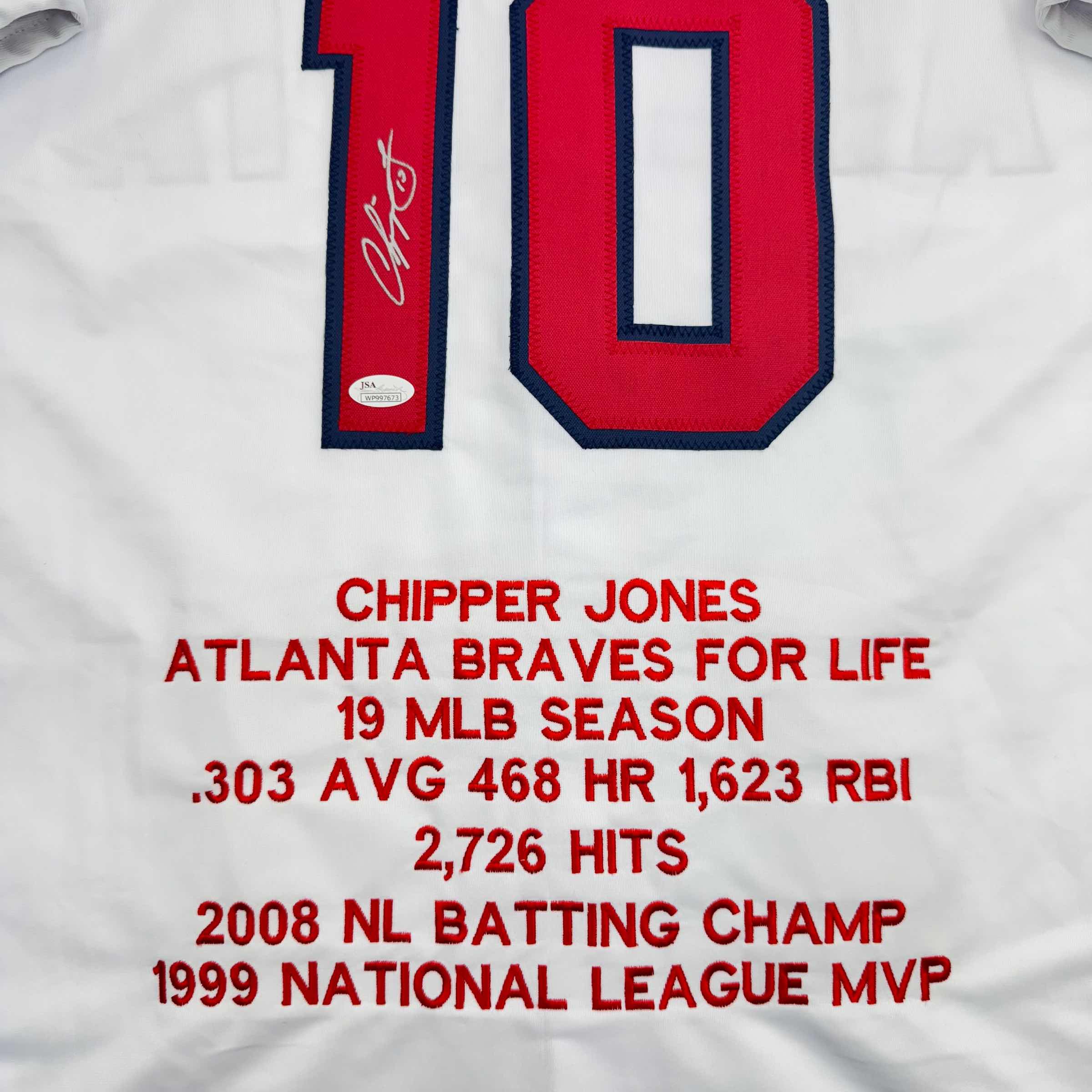 autographed-signed-chipper-jones-atlanta-white-stat-baseball-jersey-jsa-coa