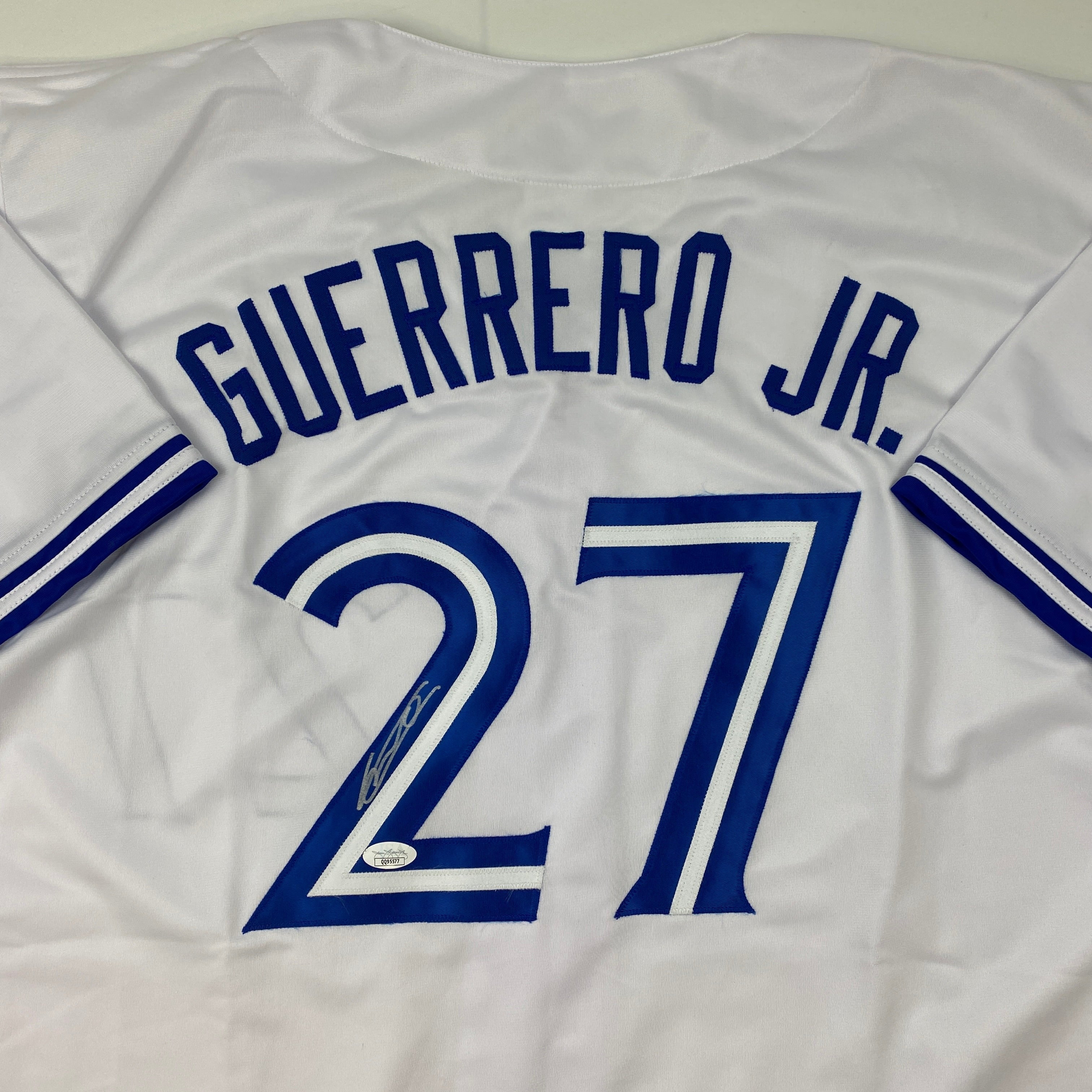autographed-signed-vladimir-vlad-guerrero-jr-toronto-white-baseball-jersey-jsa-coa