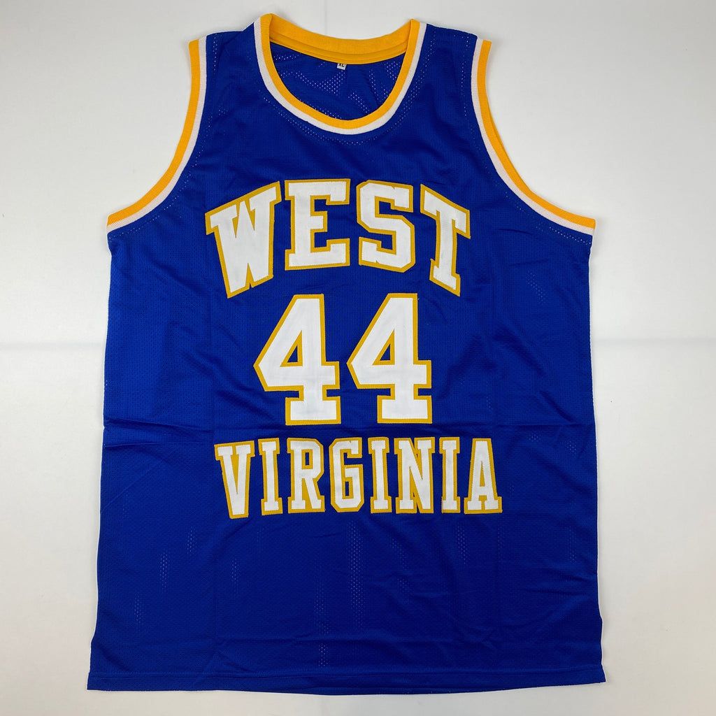 autographed-signed-jerry-west-west-virginia-blue-college-basketball-jersey-jsa-coa