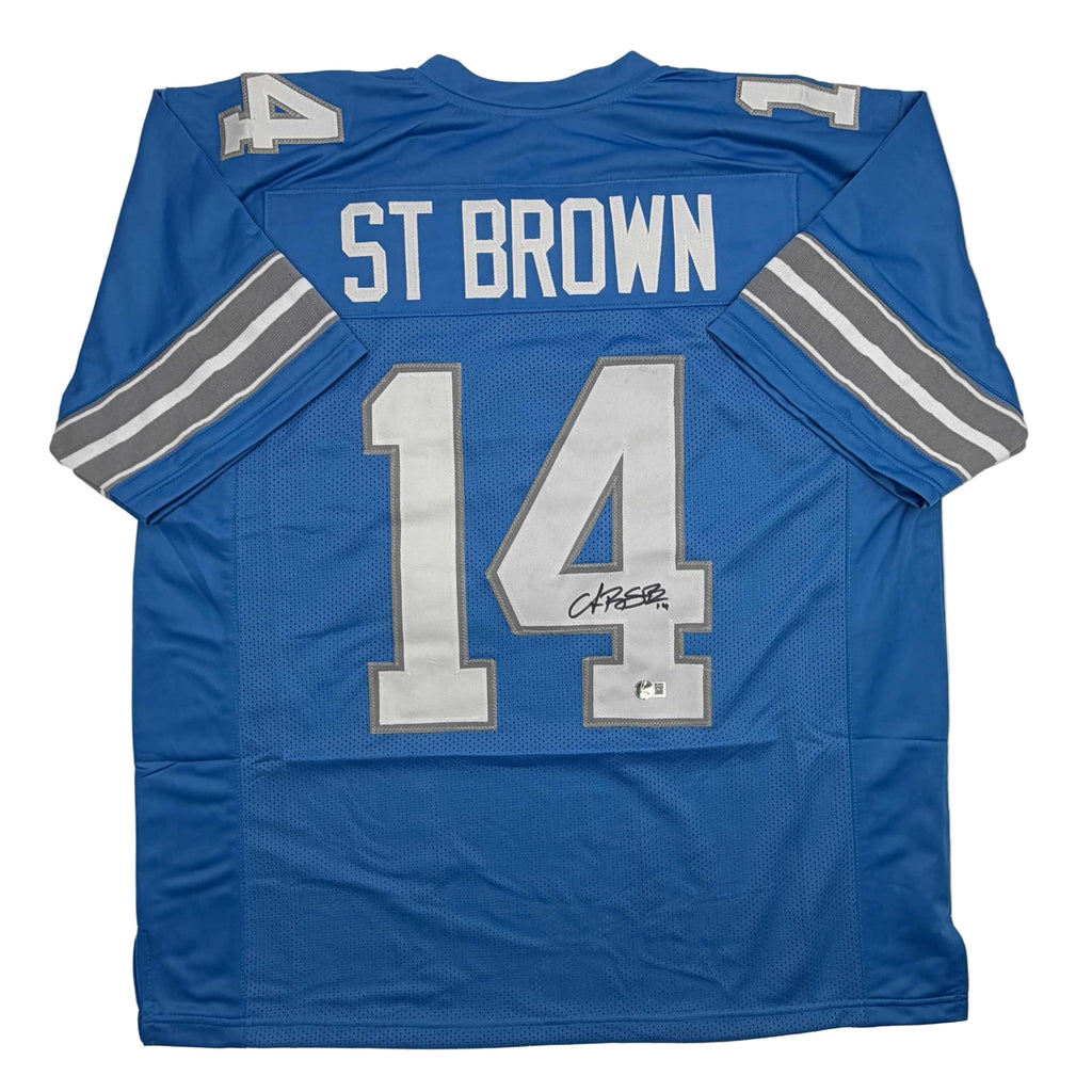 autographed-signed-amon-ra-st-brown-detroit-current-blue-football-jersey-beckett-bas-coa