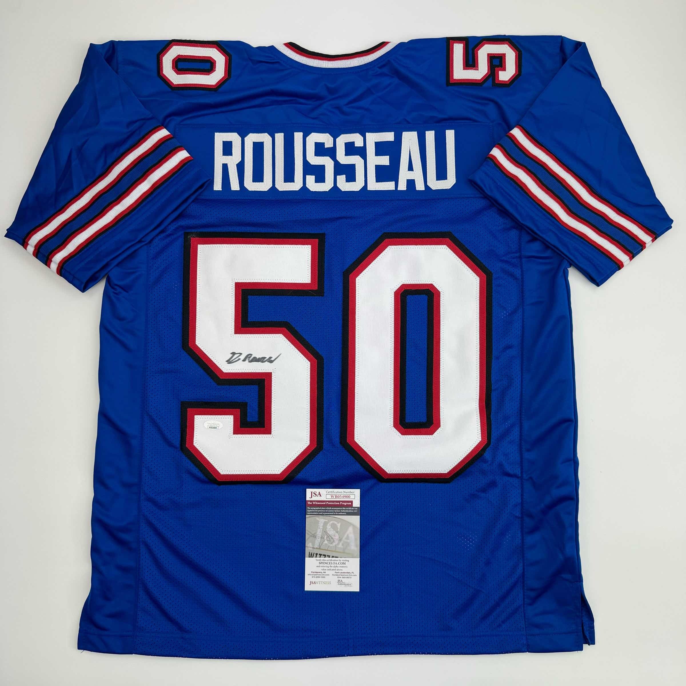 autographed-signed-greg-rousseau-buffalo-blue-football-jersey-jsa-coa