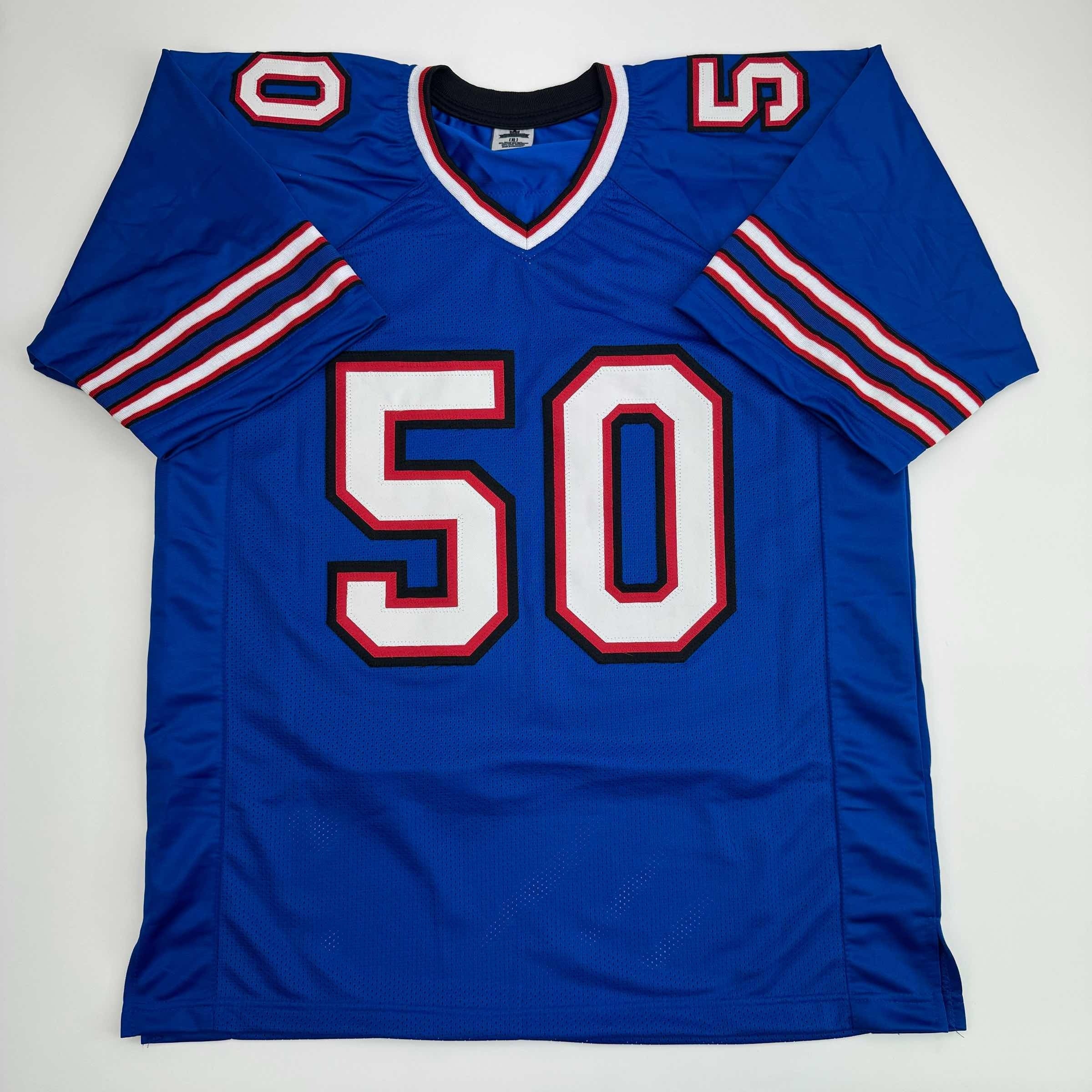 autographed-signed-greg-rousseau-buffalo-blue-football-jersey-jsa-coa