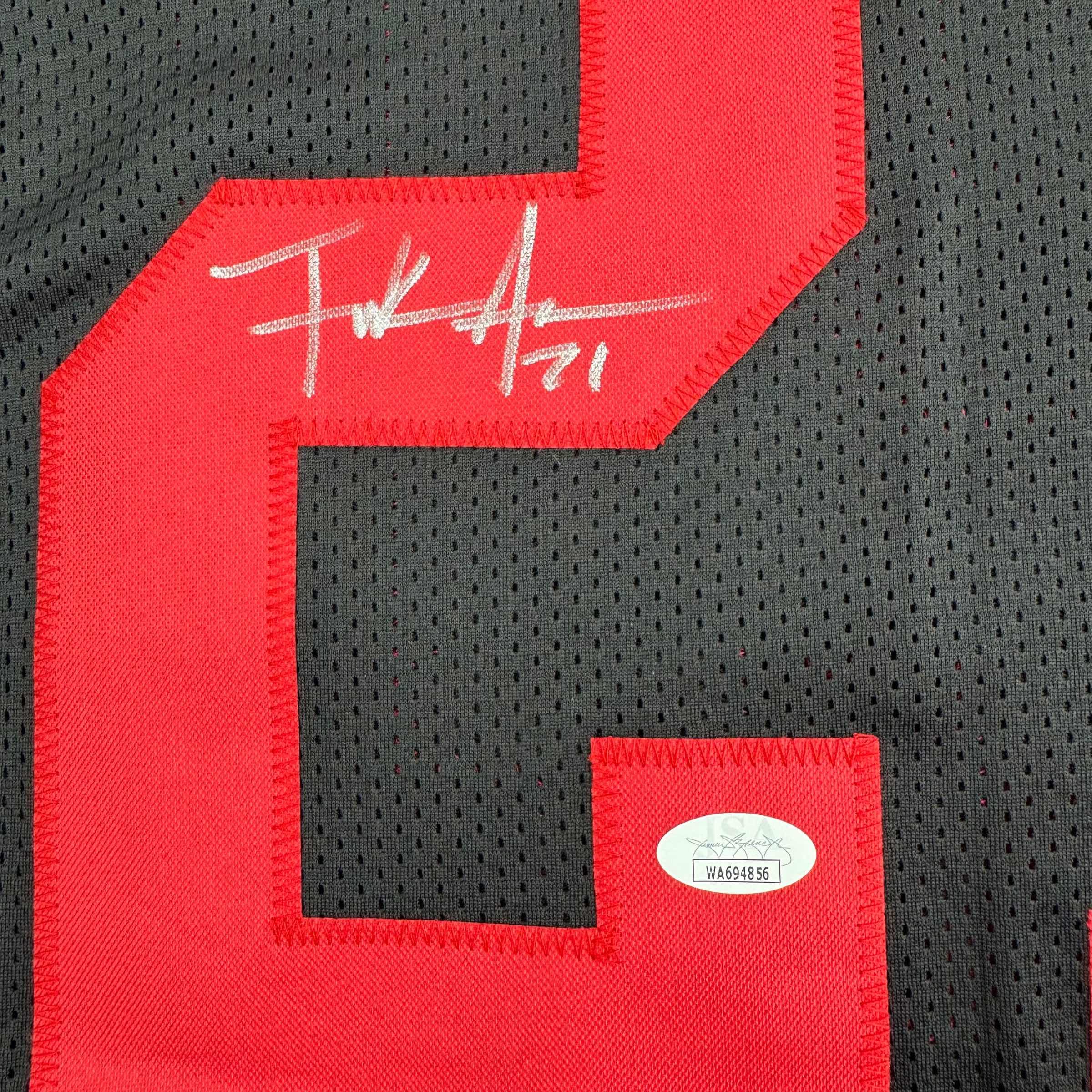 autographed-signed-frank-gore-san-francisco-black-football-jersey-beckett-bas-coa