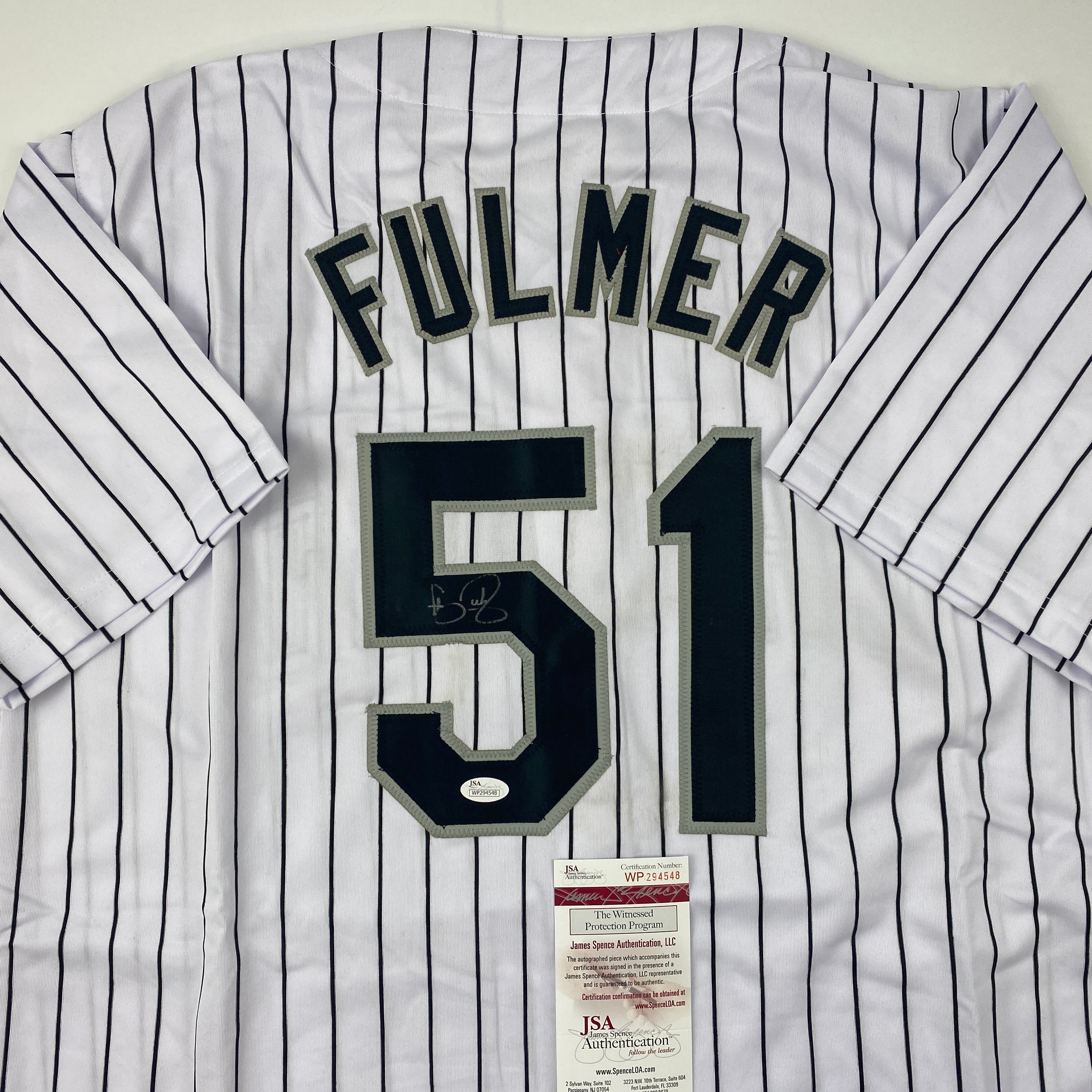 autographed-signed-carson-fulmer-chicago-pinstripe-baseball-jersey-jsa-coa