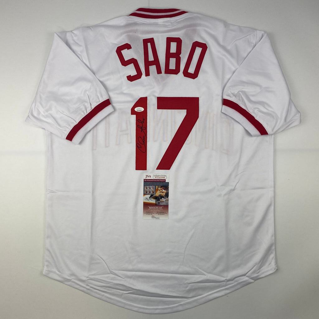autographed-signed-chris-sabo-cincinnati-white-baseball-jersey-jsa-coa