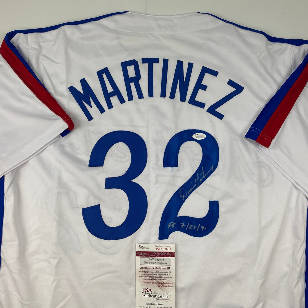 autographed-signed-dennis-martinez-montreal-white-baseball-jersey-jsa-coa