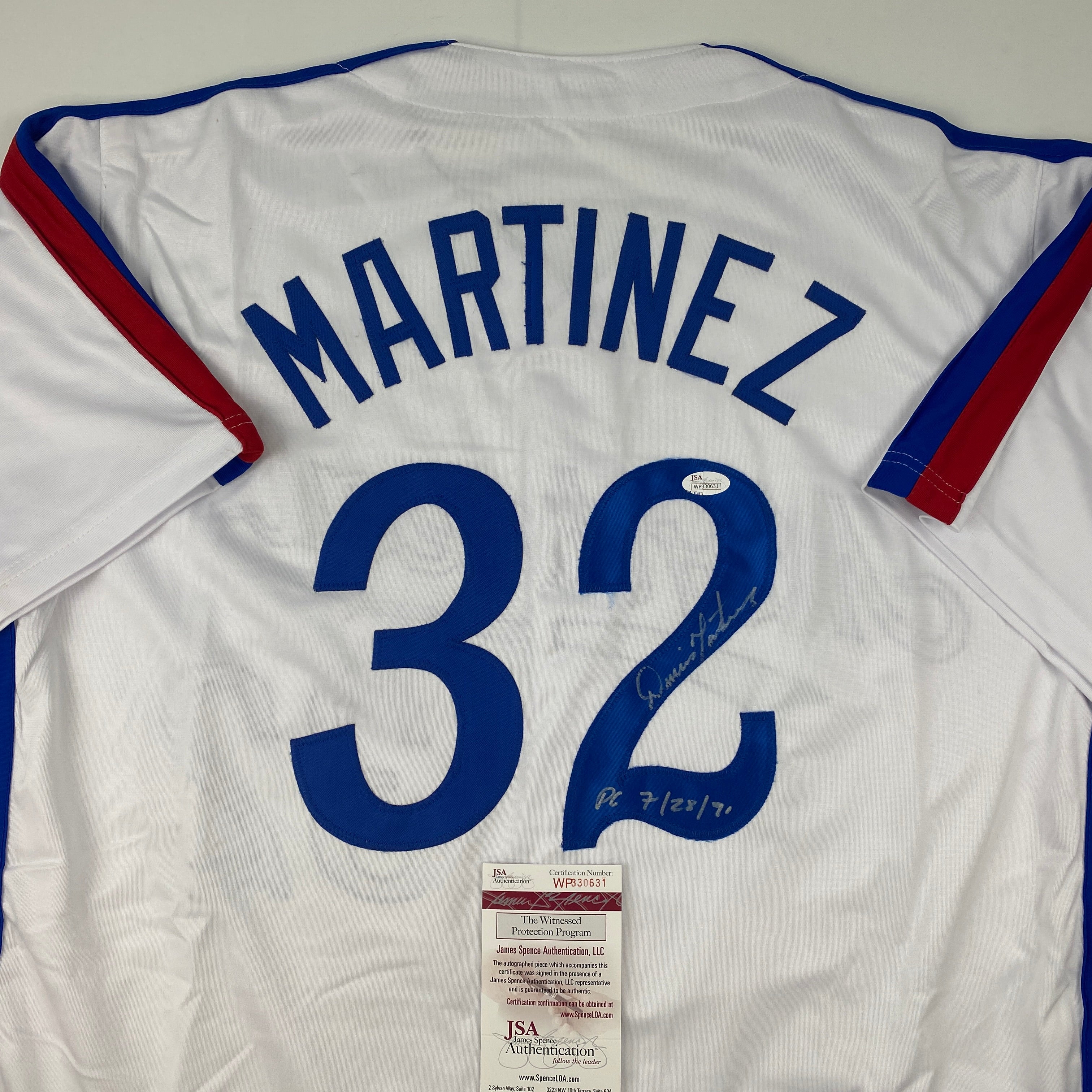 autographed-signed-dennis-martinez-montreal-white-baseball-jersey-jsa-coa