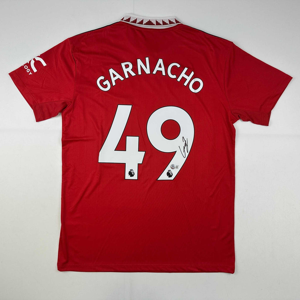 autographed-signed-alejandro-garnacho-manchester-united-red-soccer-jersey-beckett-bas-coa