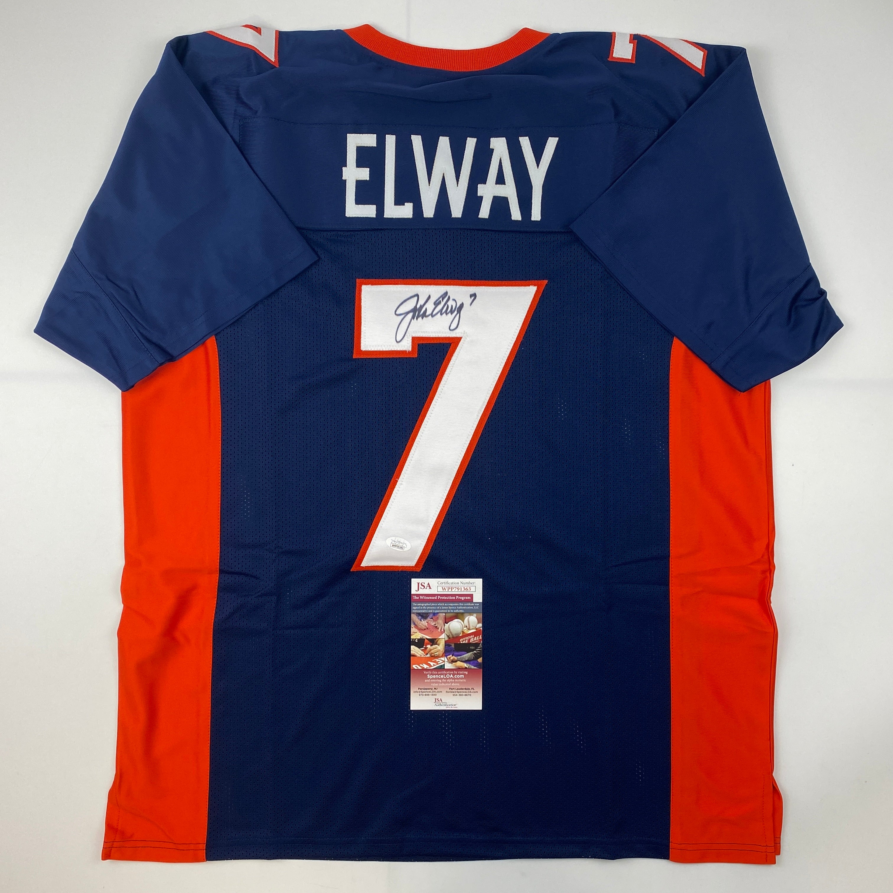 autographed-signed-john-elway-denver-blue-football-jersey-jsa-coa