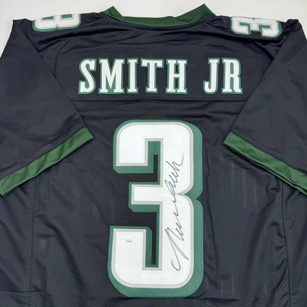 autographed-signed-nolan-smith-jr-philadelphia-black-football-jersey-jsa-coa