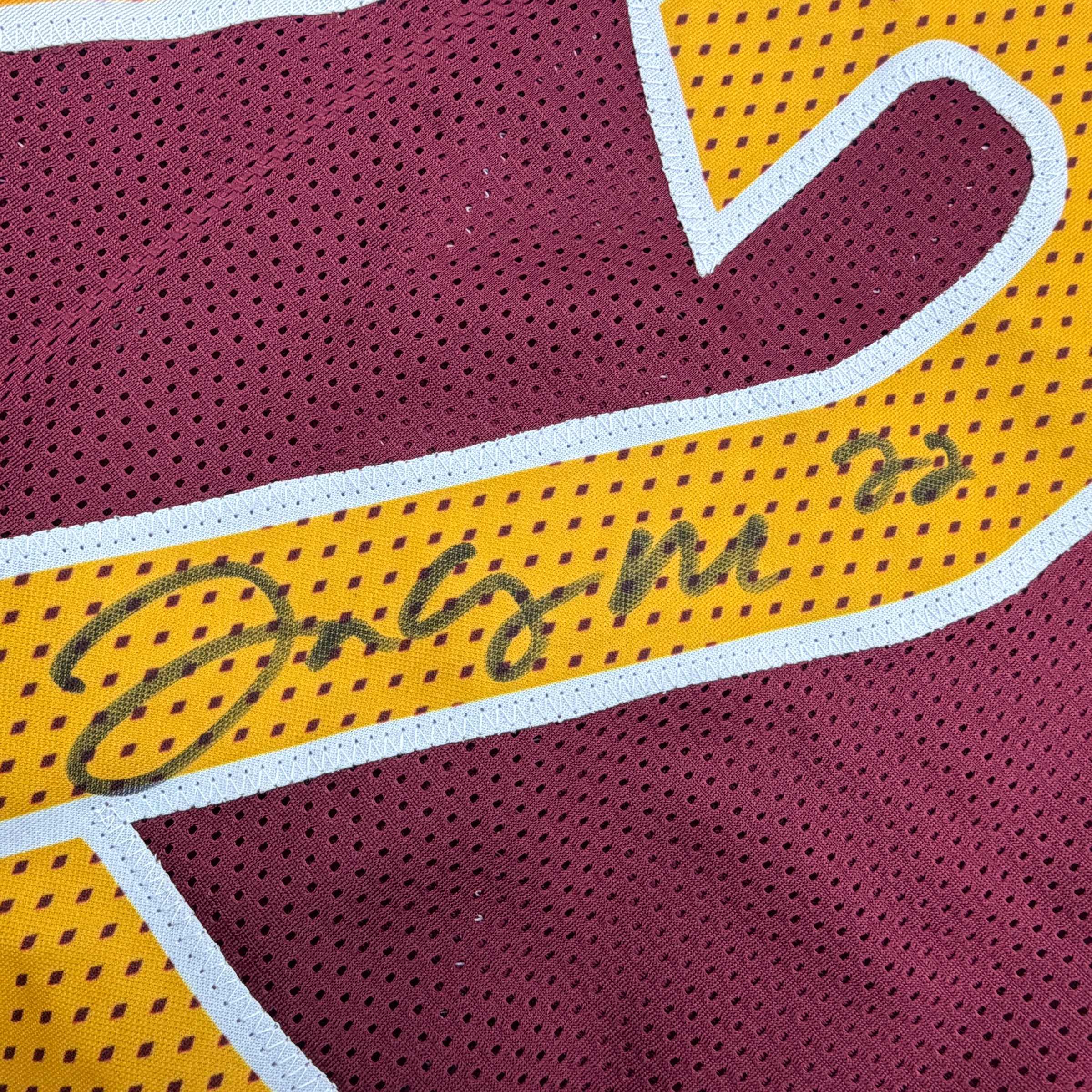 autographed-signed-bill-jacory-croskey-merritt-washington-burgundy-football-jersey-beckett-bas-coa