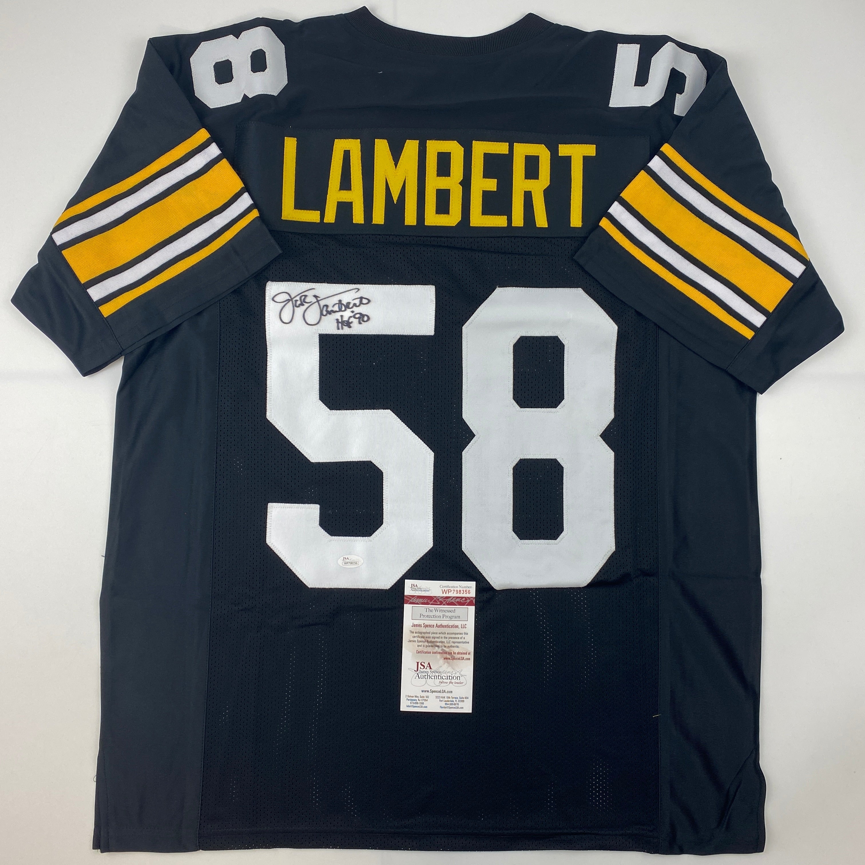 autographed-signed-jack-lambert-hof-90-pittsburgh-black-football-jersey-jsa-coa