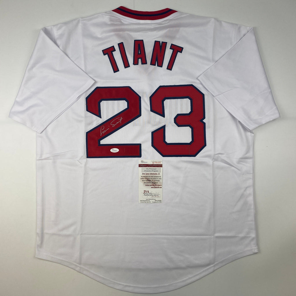 autographed-signed-luis-tiant-boston-red-sox-white-baseball-jersey-jsa-coa