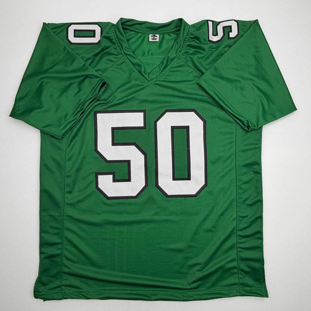 autographed-signed-jaelan-phillips-philadelphia-kelly-green-football-jersey-psa-dna-coa
