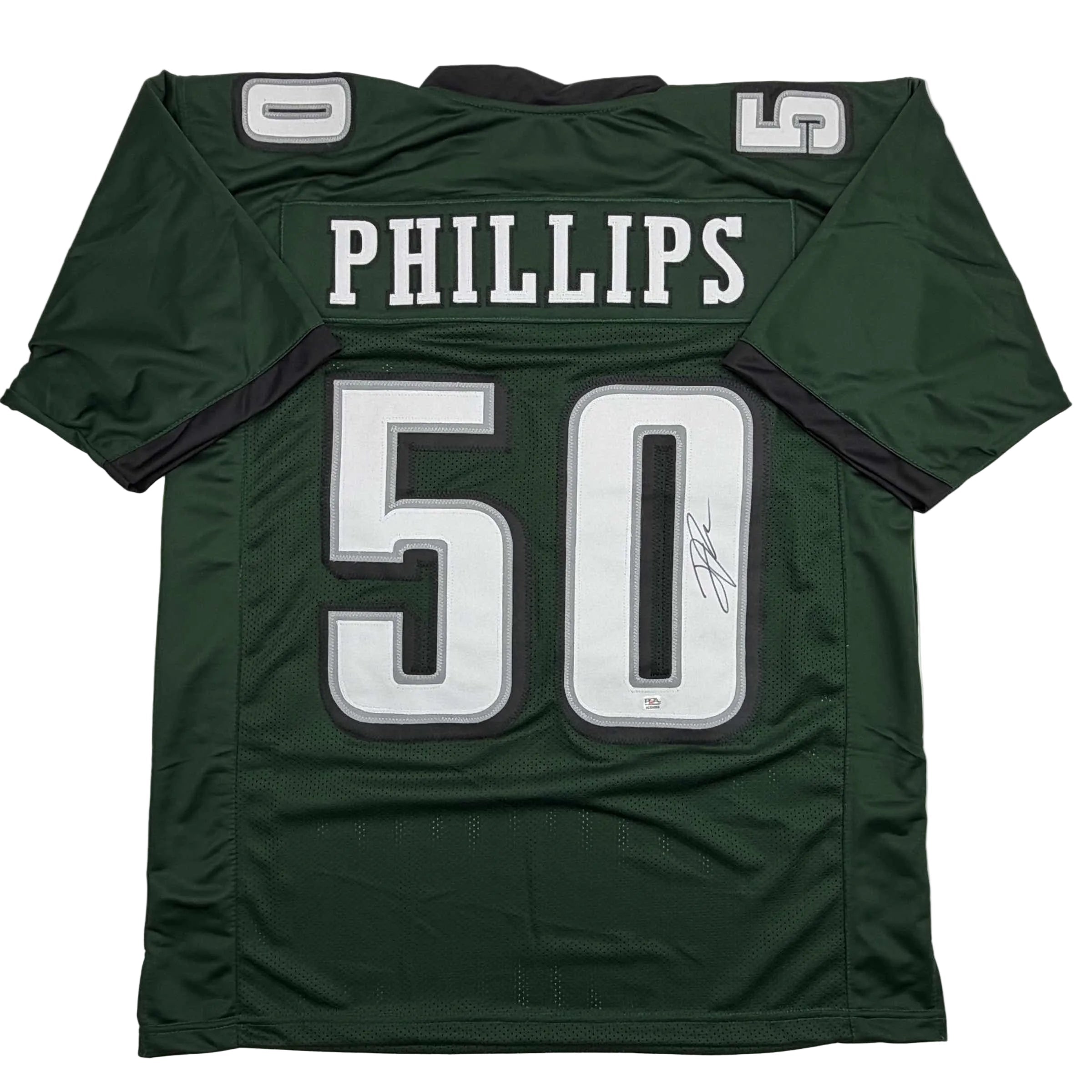 autographed-signed-jaelan-phillips-philadelphia-midnight-green-football-jersey-psa-dna-coa