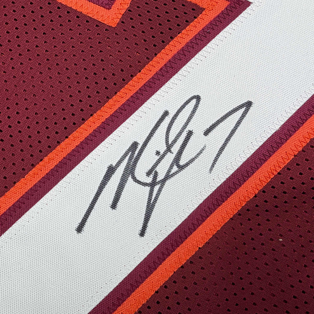autographed-signed-michael-mike-vick-virginia-tech-maroon-college-football-jersey-beckett-bas-coa