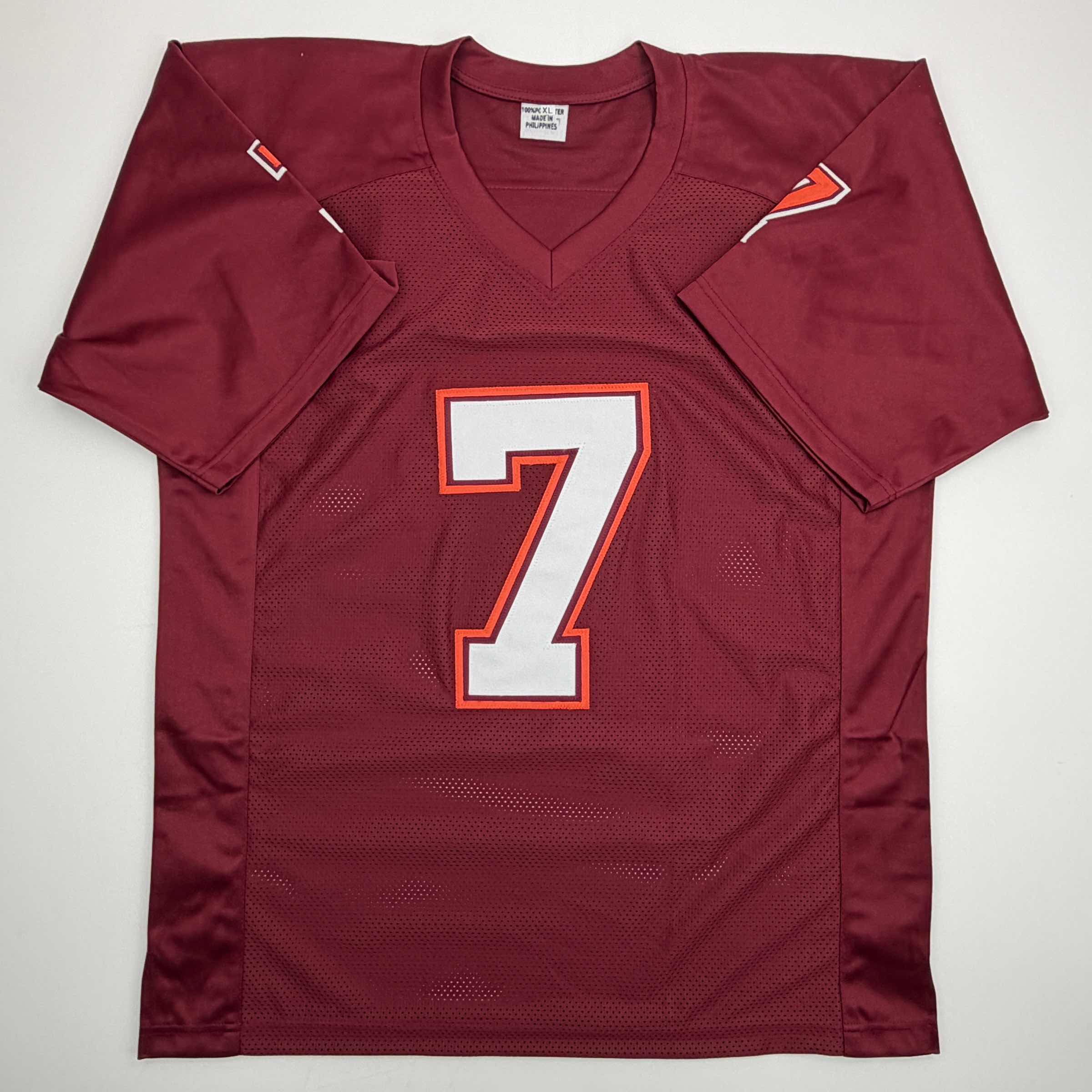 autographed-signed-michael-mike-vick-virginia-tech-maroon-college-football-jersey-beckett-bas-coa