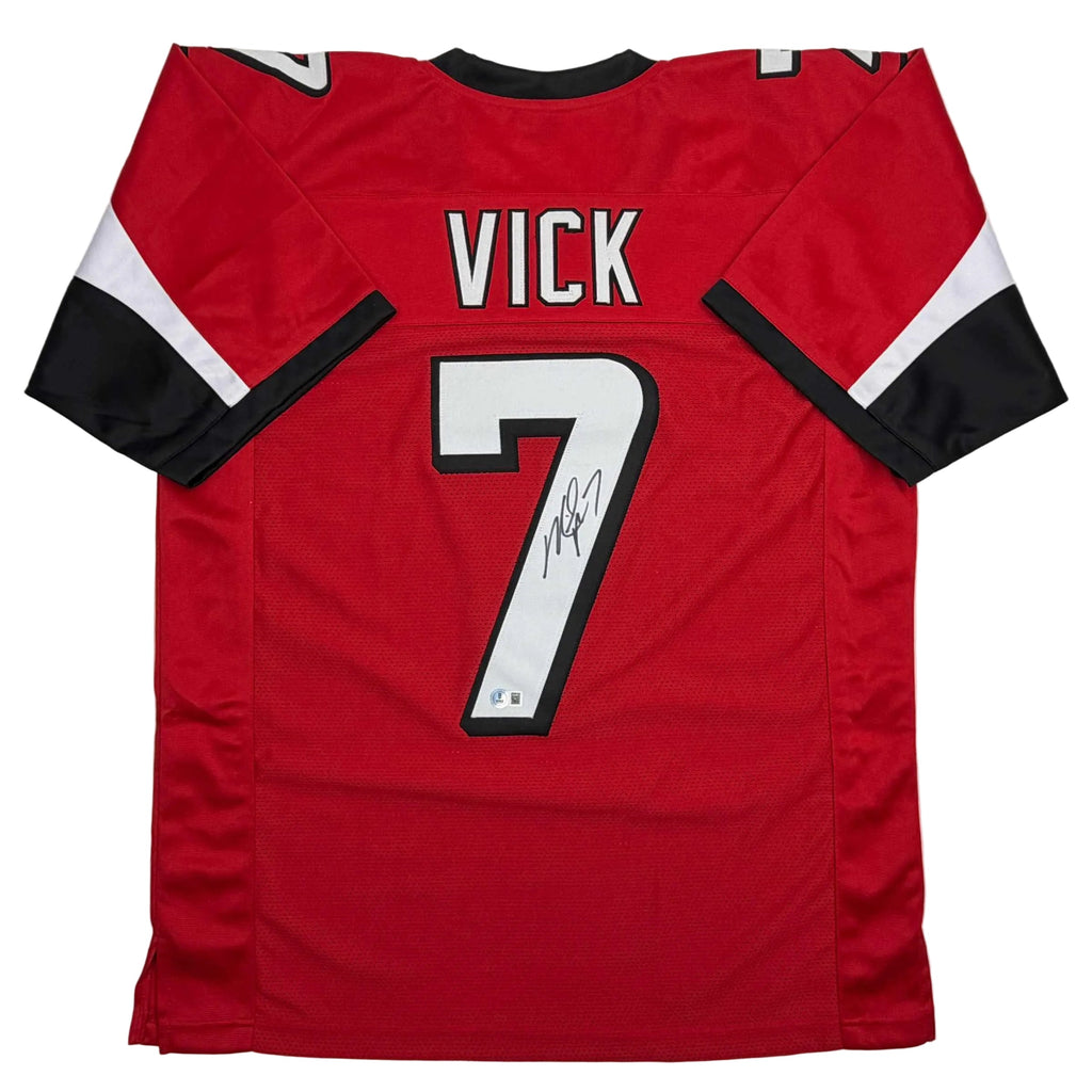 autographed-signed-michael-mike-vick-atlanta-red-football-jersey-beckett-bas-coa