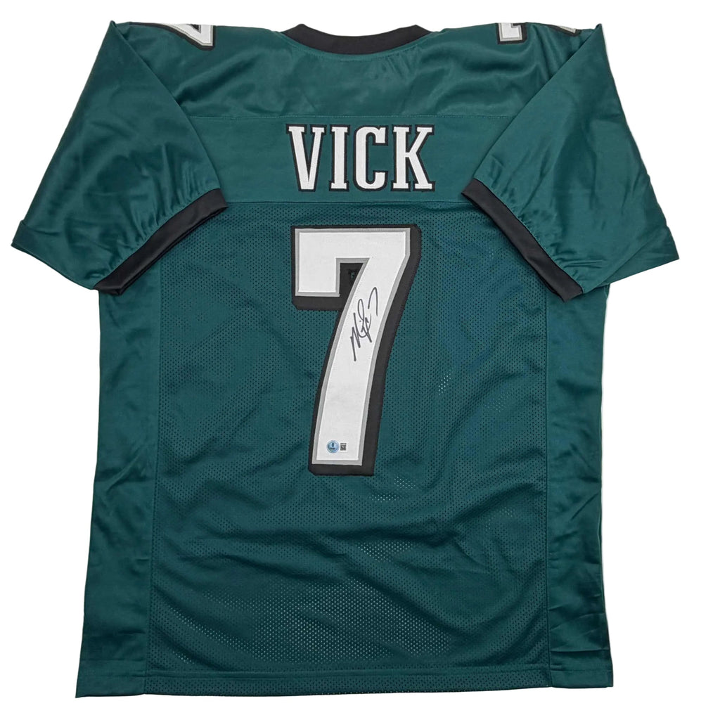 autographed-signed-michael-mike-vick-philadelphia-green-football-jersey-beckett-bas-coa